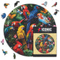 Bunte Papageien - Holzpuzzle