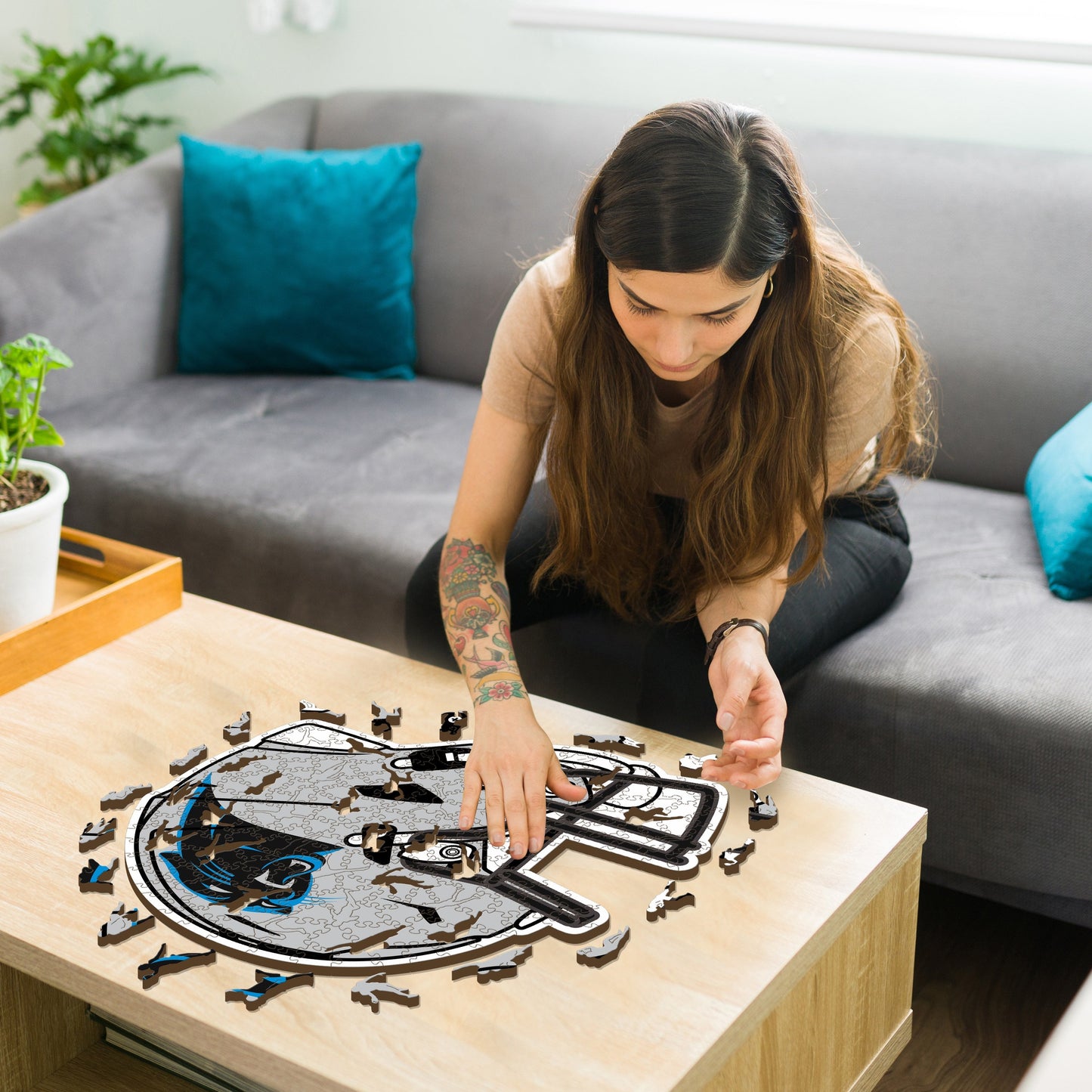 Carolina Panthers™ Helm - Holzpuzzle