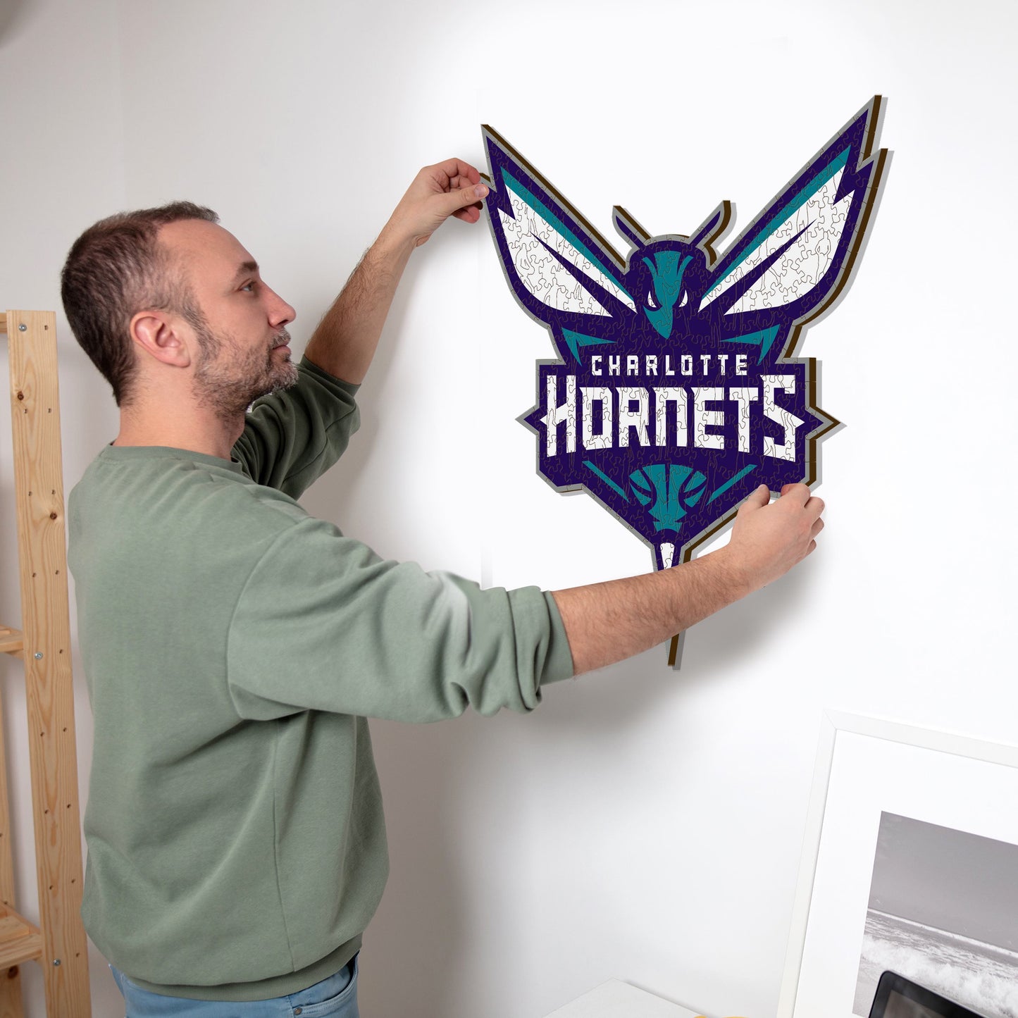 Charlotte Hornets™ Logo - Holzpuzzle