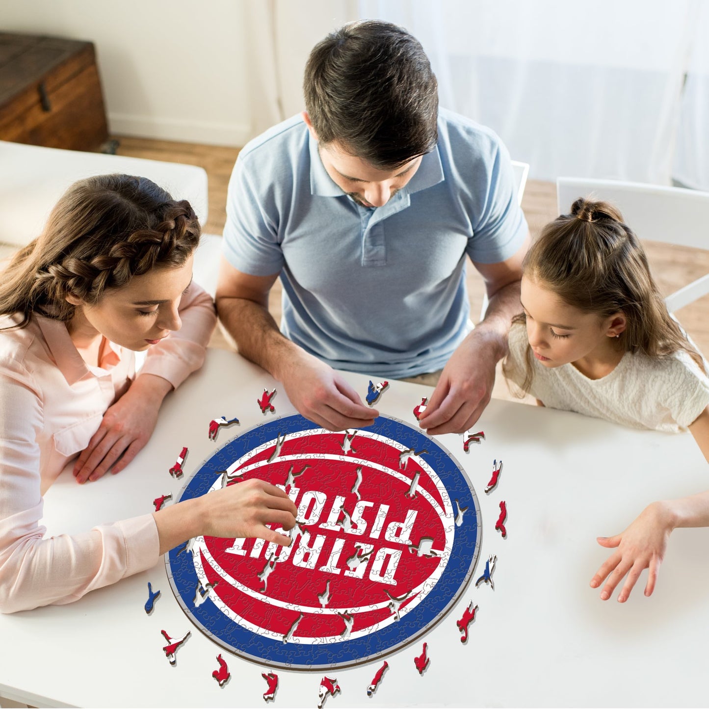 Detroit Pistons™ Logo - Holzpuzzles