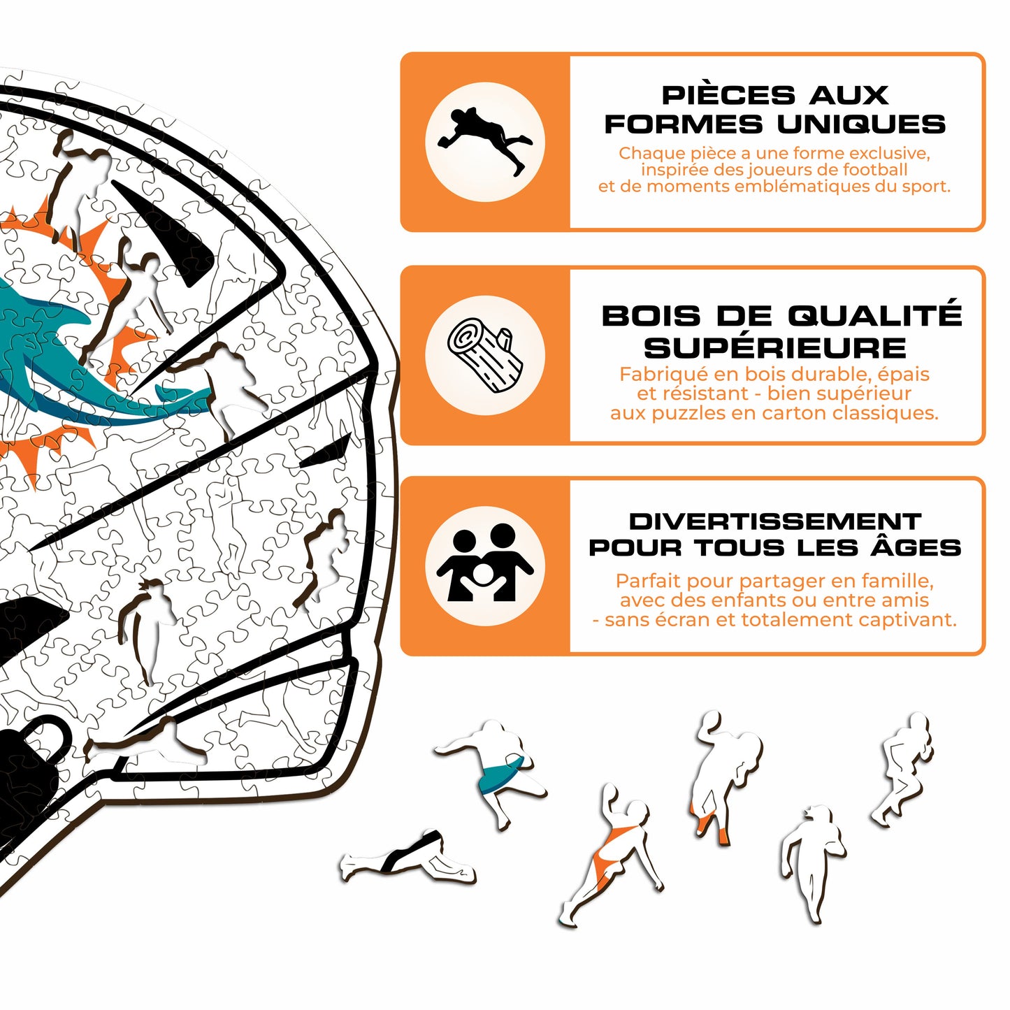 Miami Dolphins™ Helm - Holzpuzzle