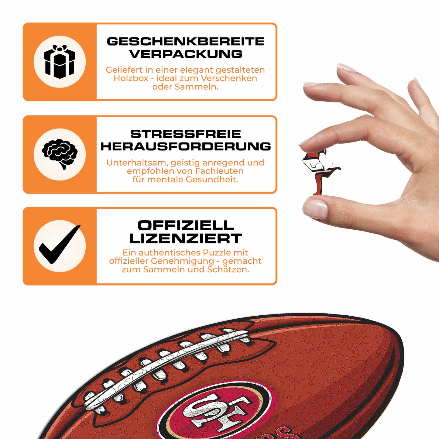 San Francisco 49ers™ Football - Holzpuzzle