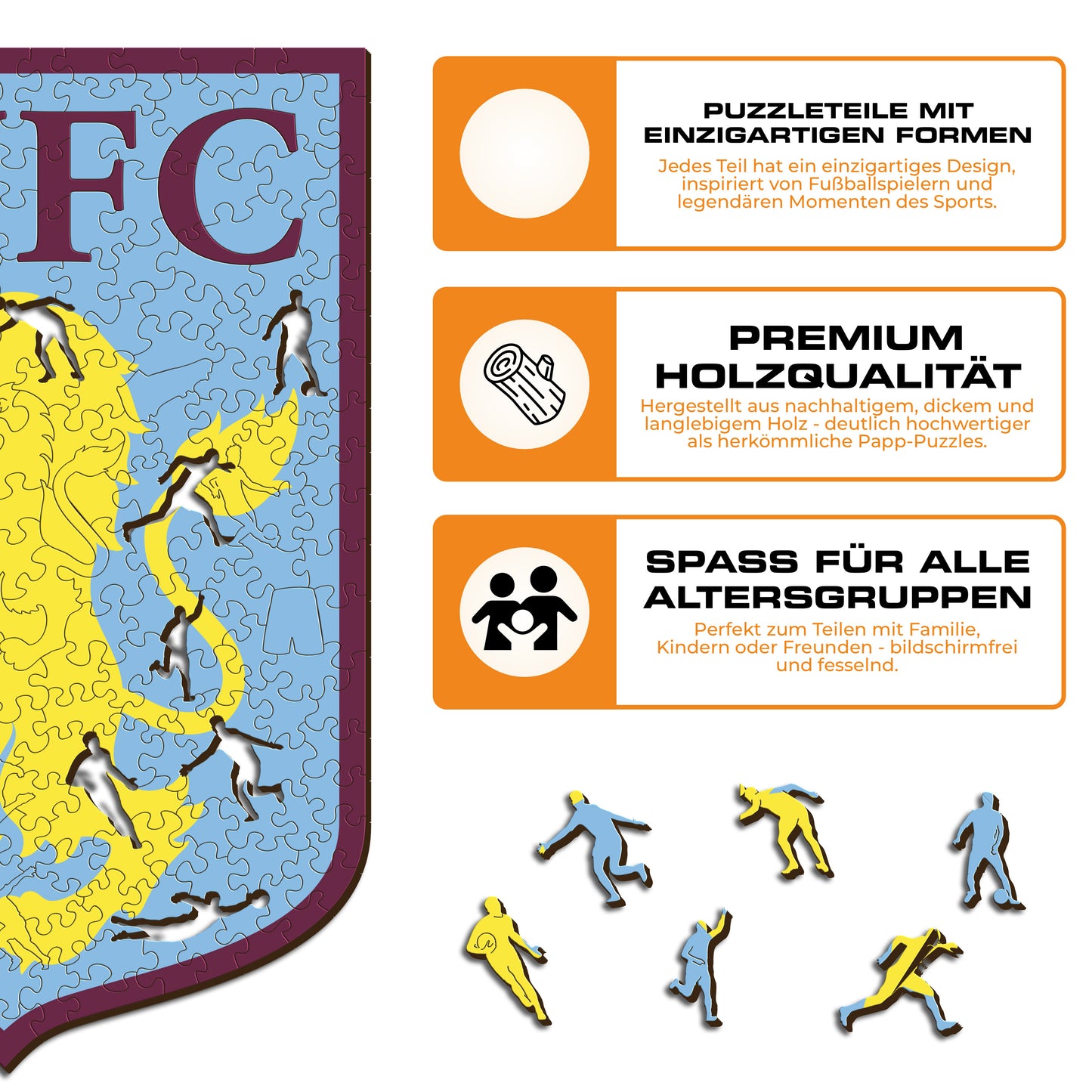 Aston Villa FC® Logo - Holzpuzzle
