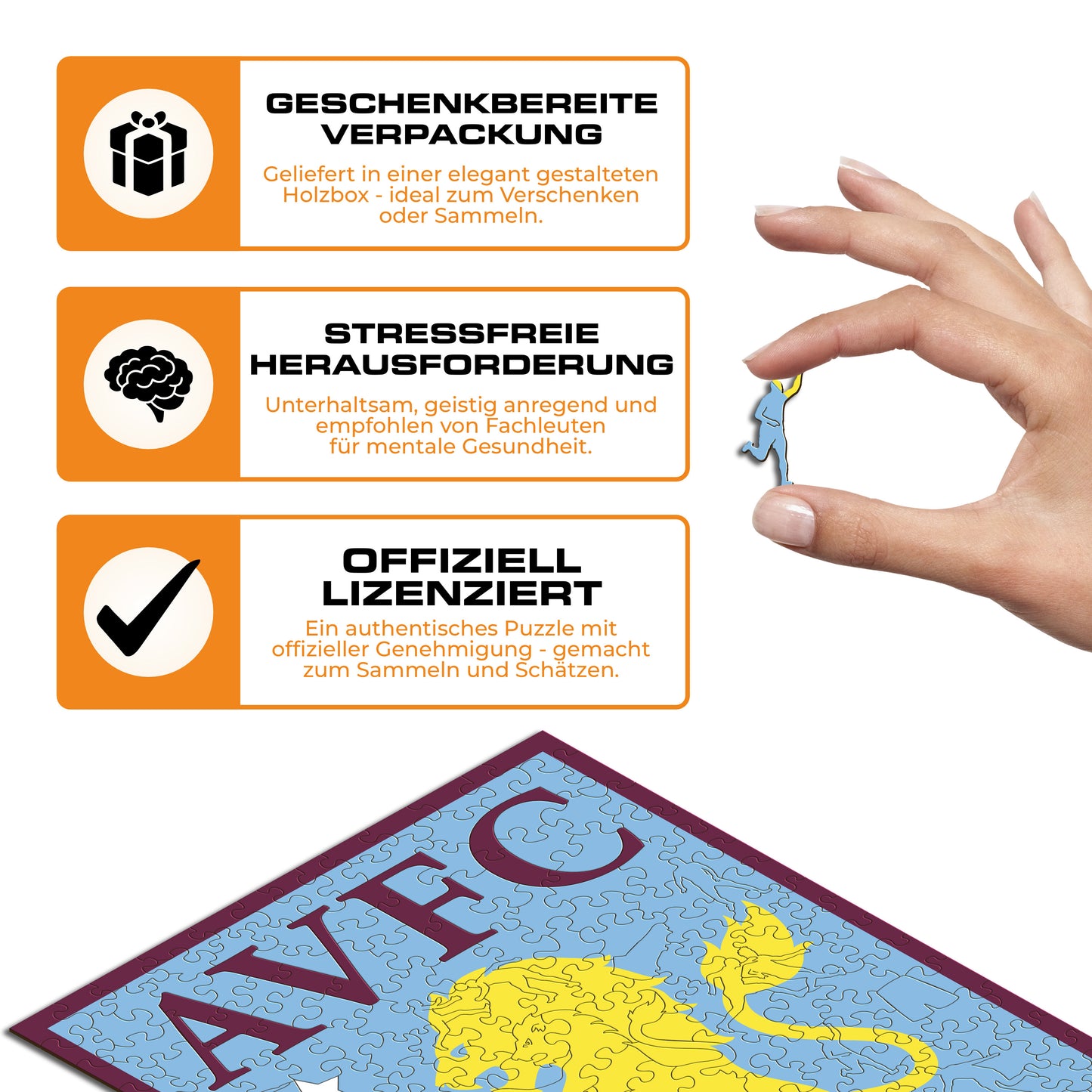 Aston Villa FC® Logo - Holzpuzzle