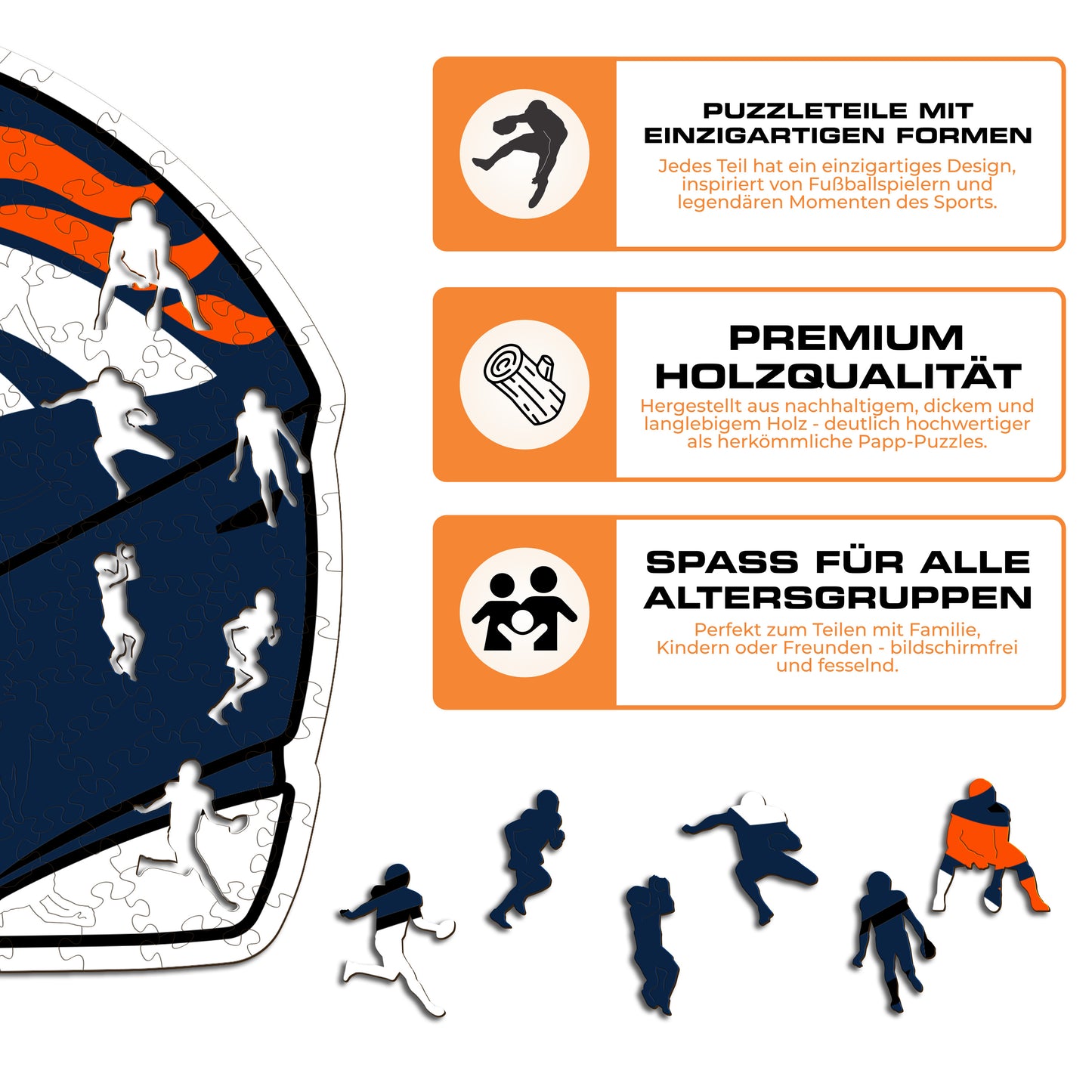 Denver Broncos™ Helm - Holzpuzzle