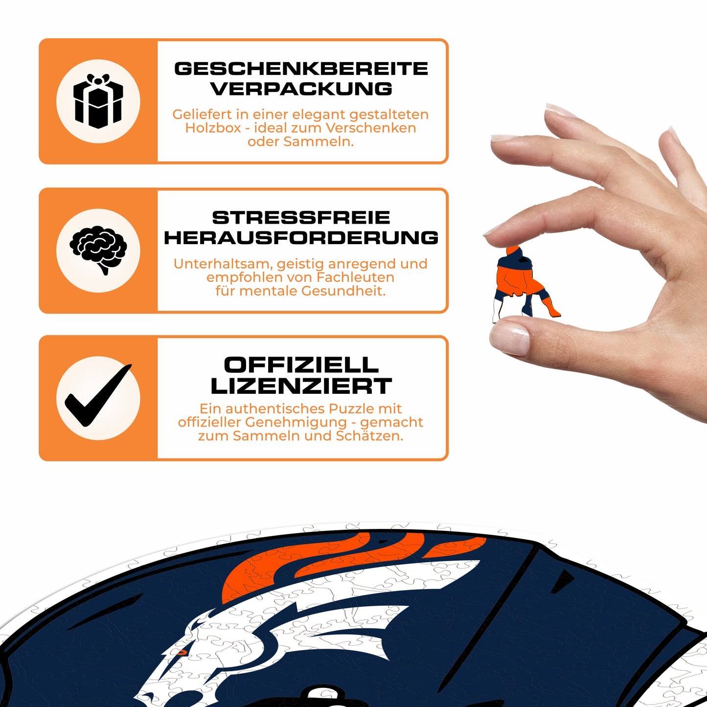 Denver Broncos™ Helm - Holzpuzzle
