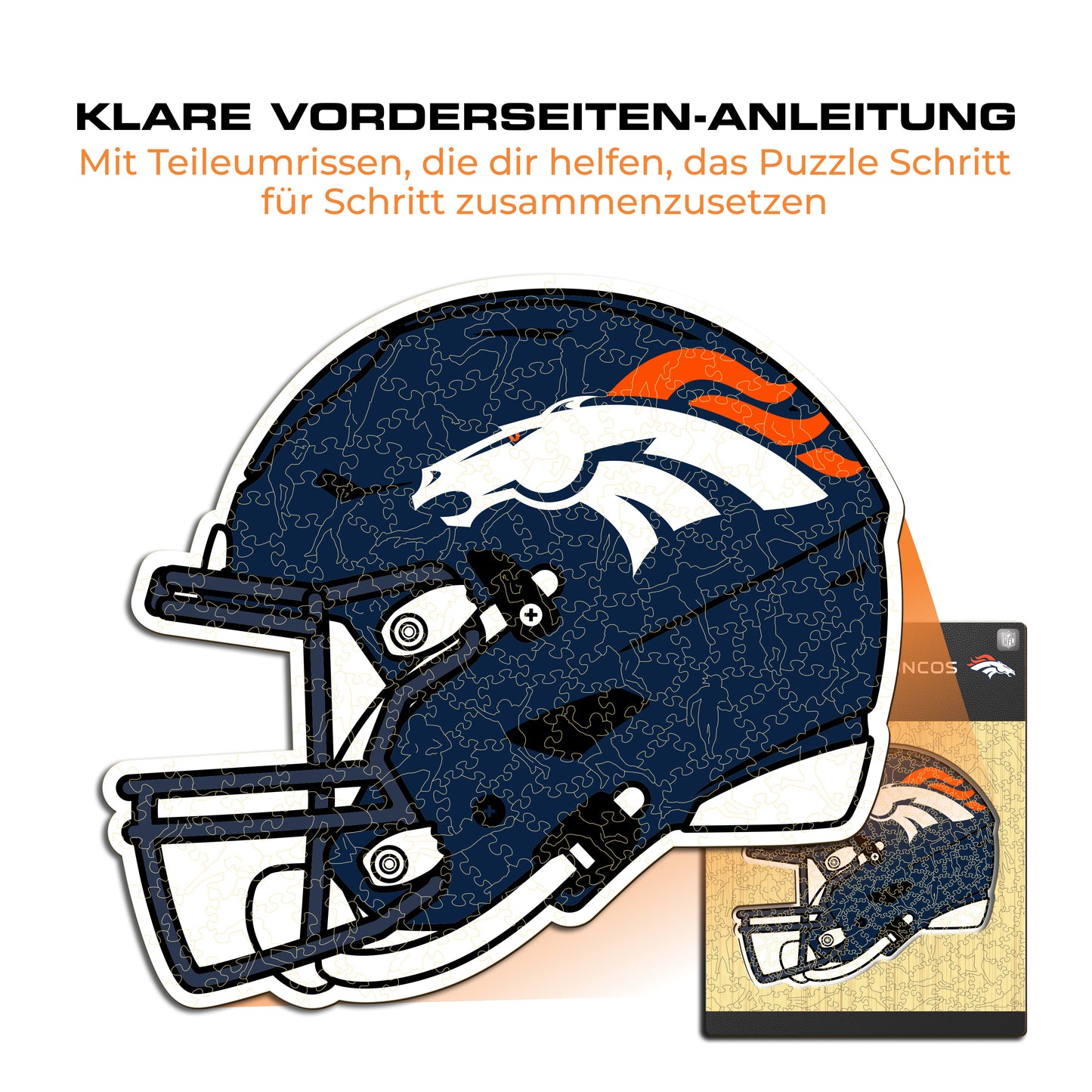 Denver Broncos™ Helm - Holzpuzzle
