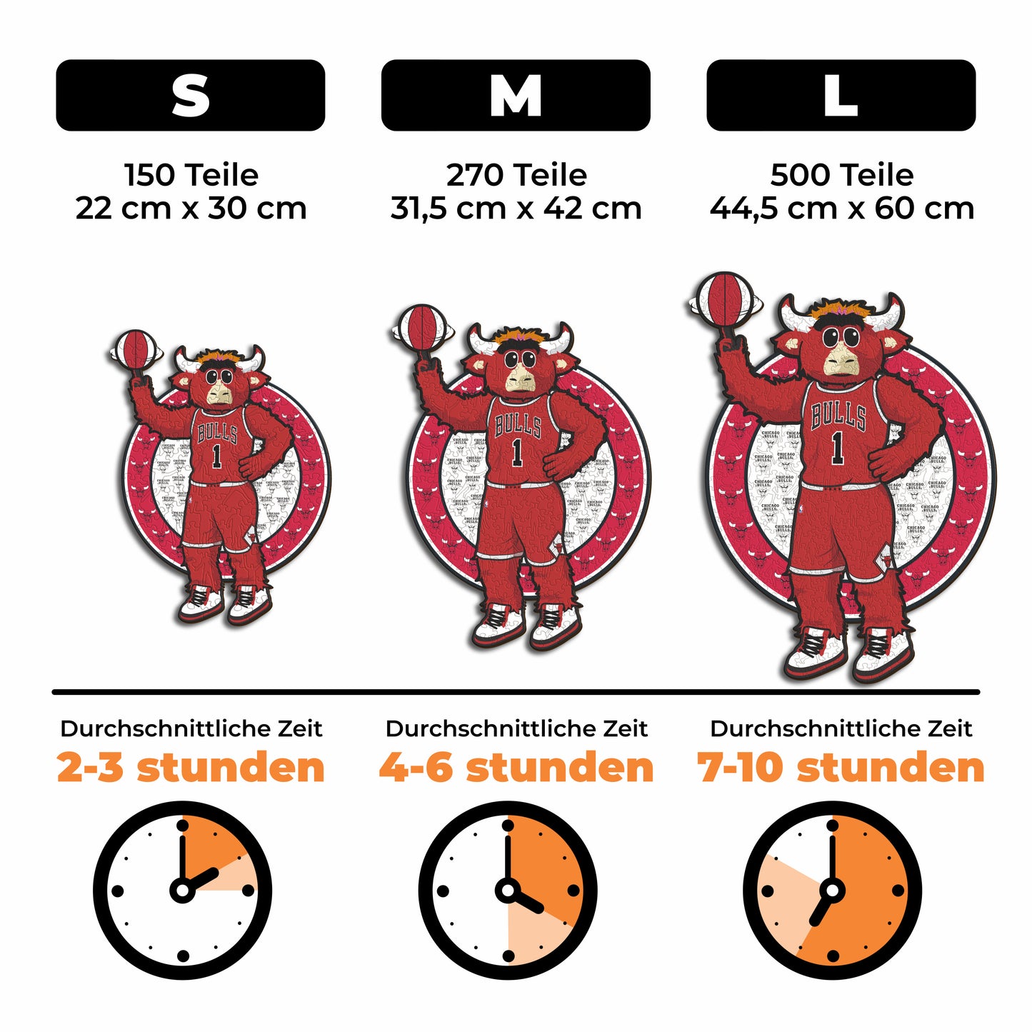 Chicago Bulls™ Maskottchen - Holzpuzzle