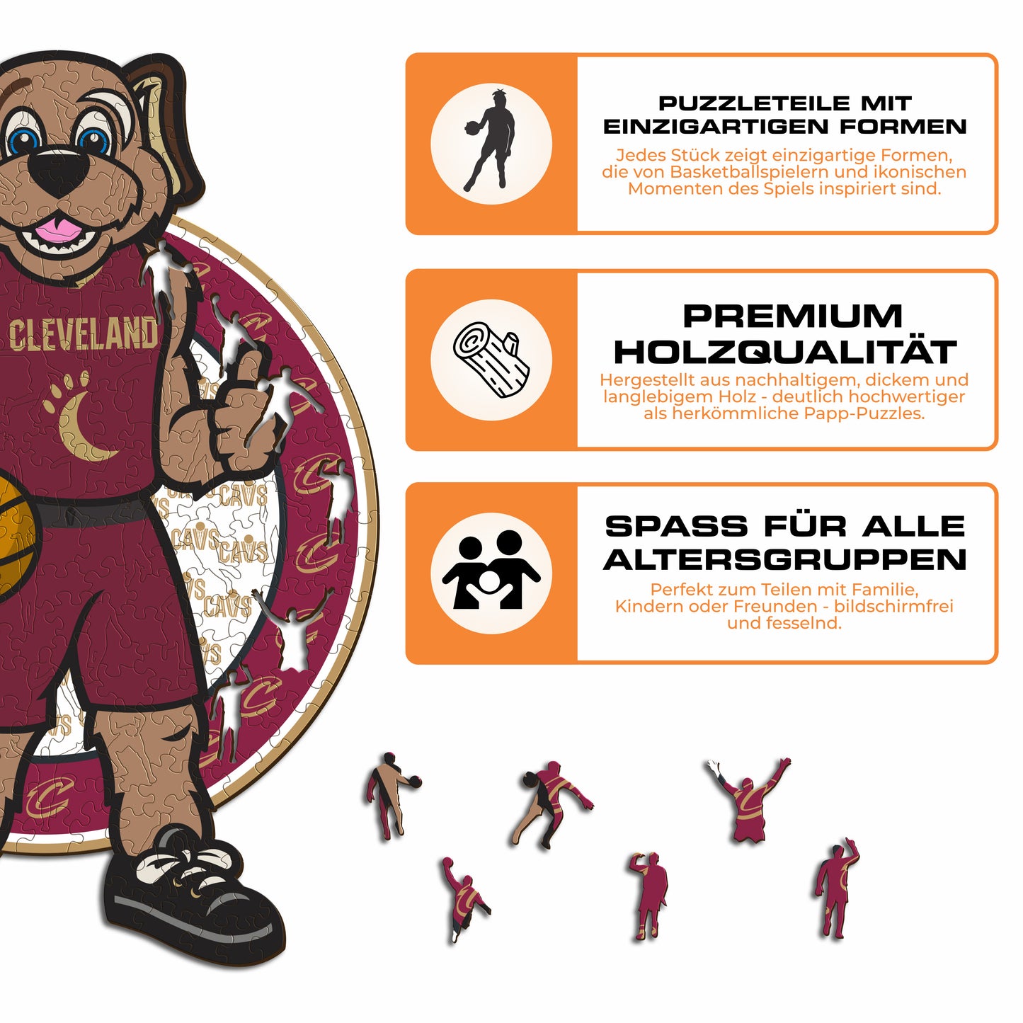 Cleveland Cavaliers™ Maskottchen - Holzpuzzle