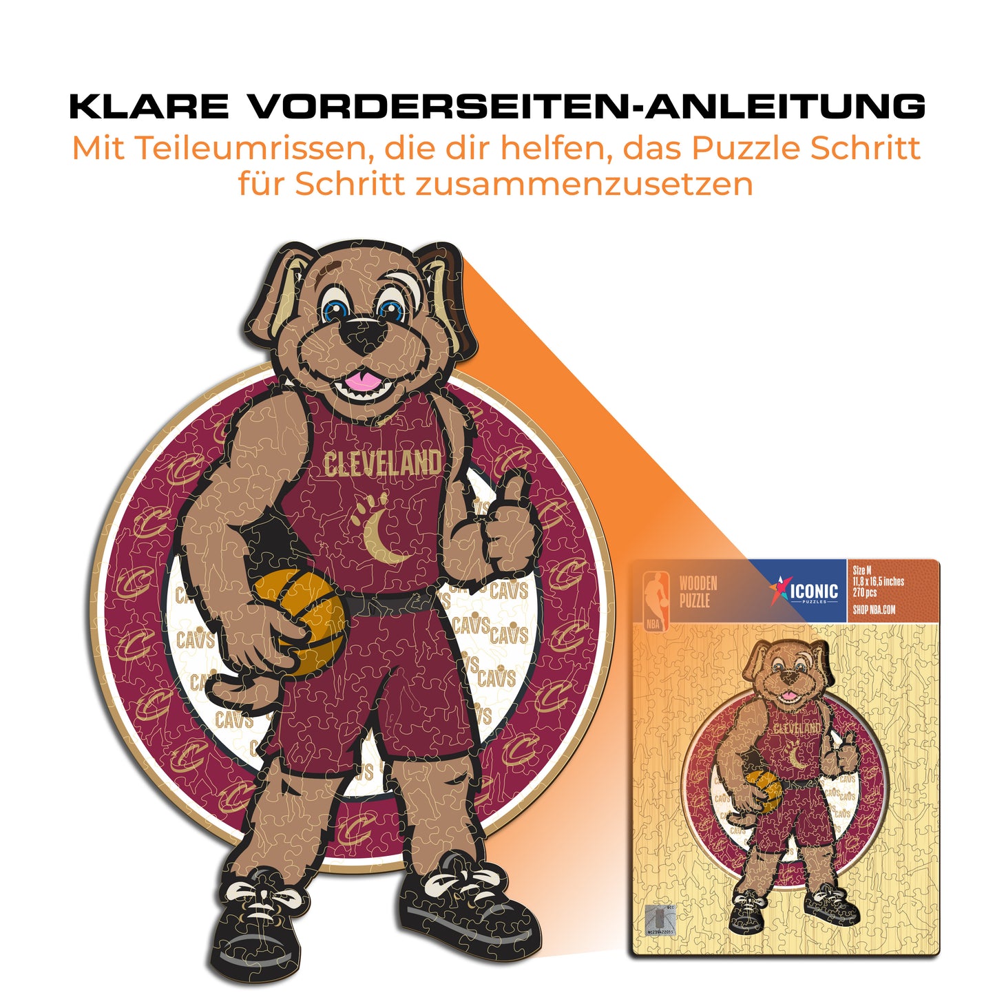 Cleveland Cavaliers™ Maskottchen - Holzpuzzle