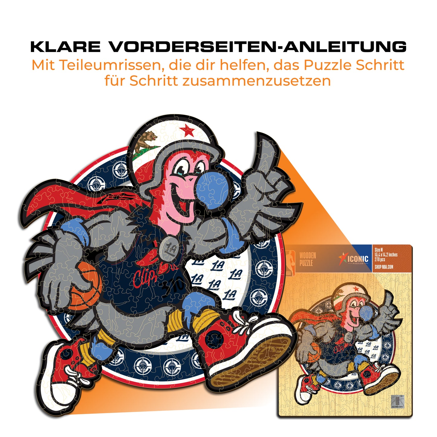 Los Angeles Clippers™ Maskottchen - Holzpuzzle