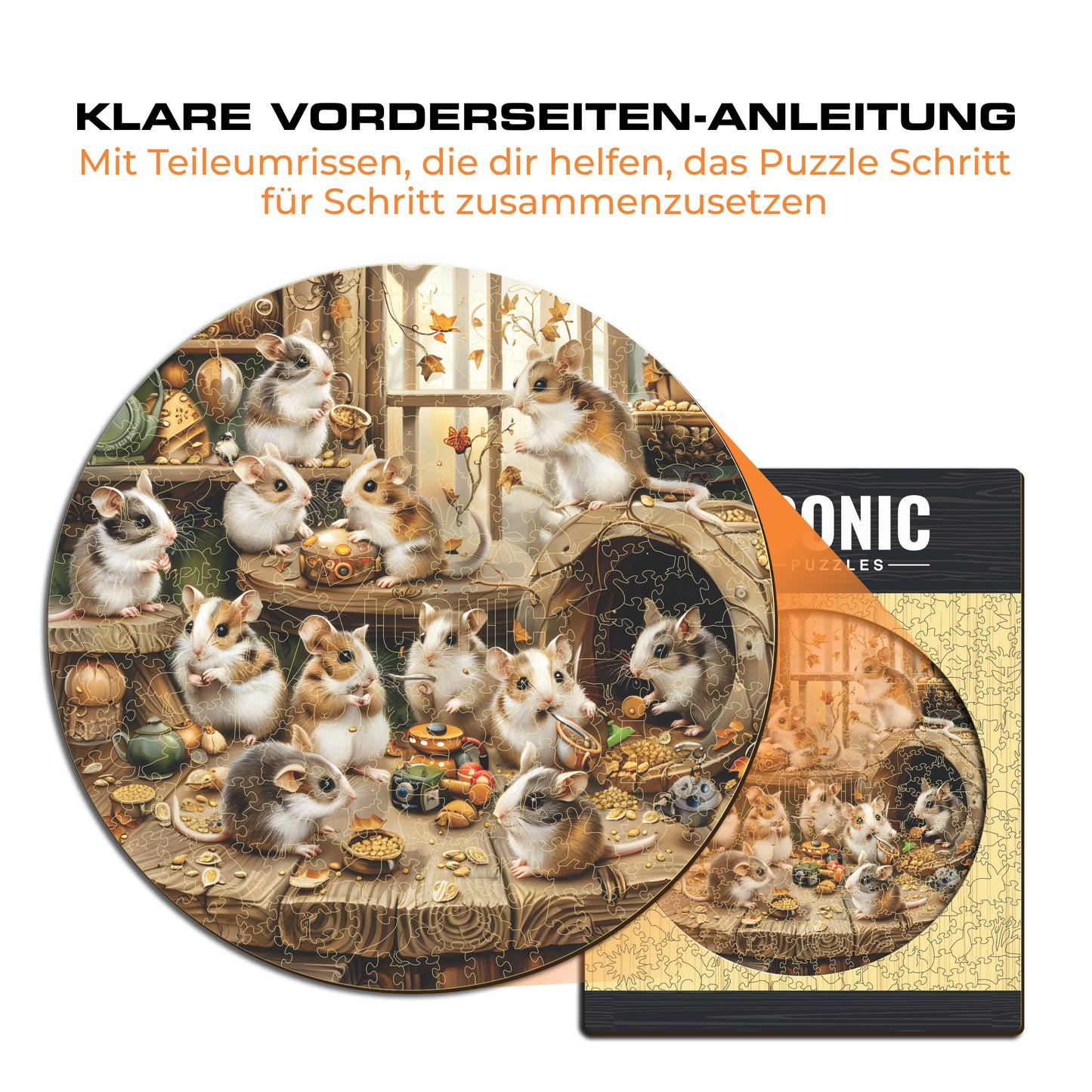 Neugierige Hamster - Holzpuzzle