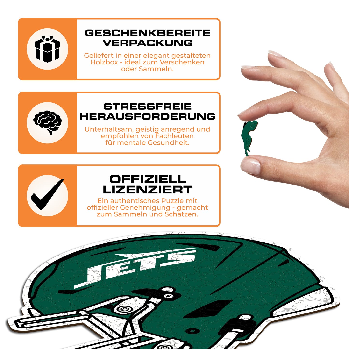 New York Jets™ Helm - Holzpuzzle