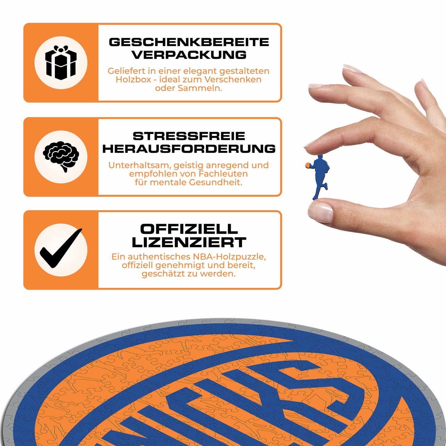 New York Knicks™ Logo - Holzpuzzle