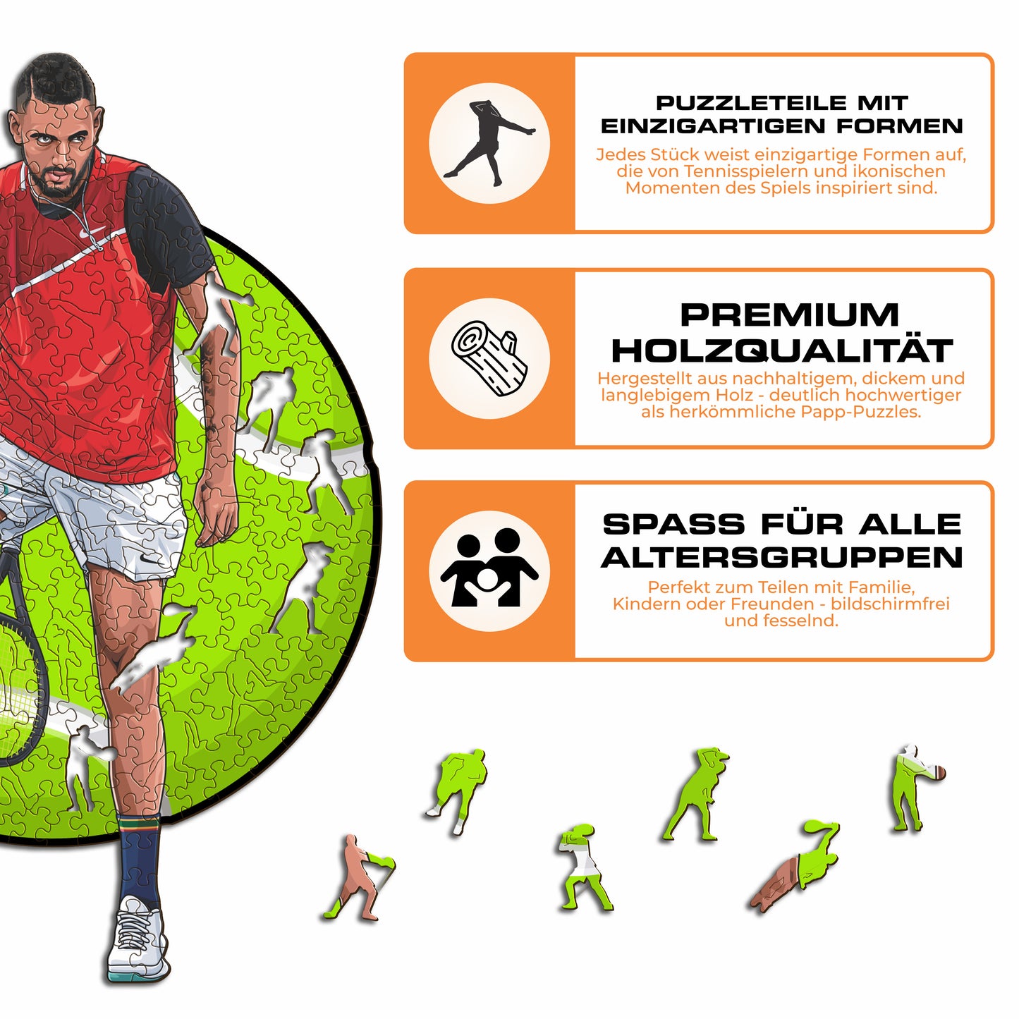 Nick Kyrgios - Holzpuzzle