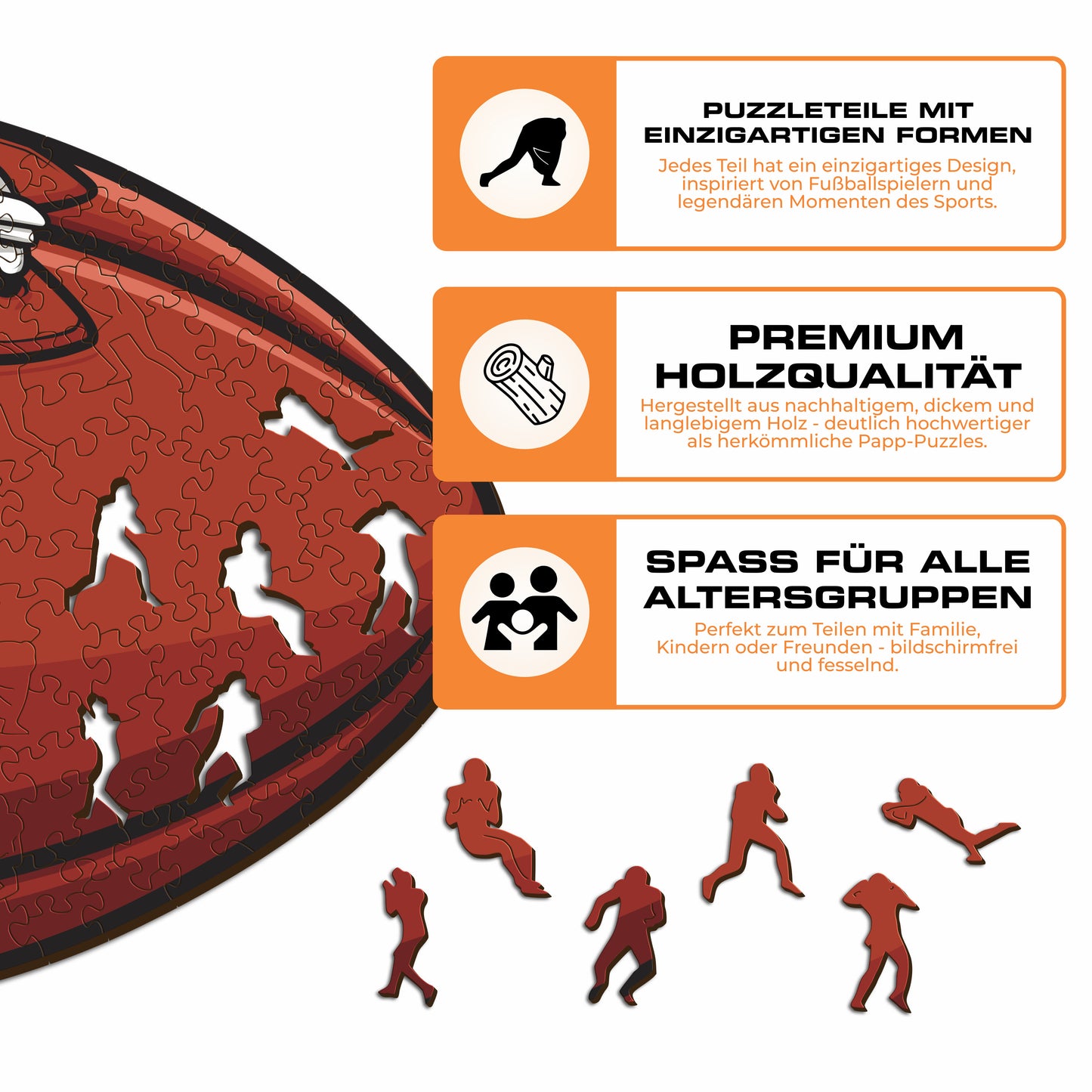 Detroit Lions™ Football - Holzpuzzle