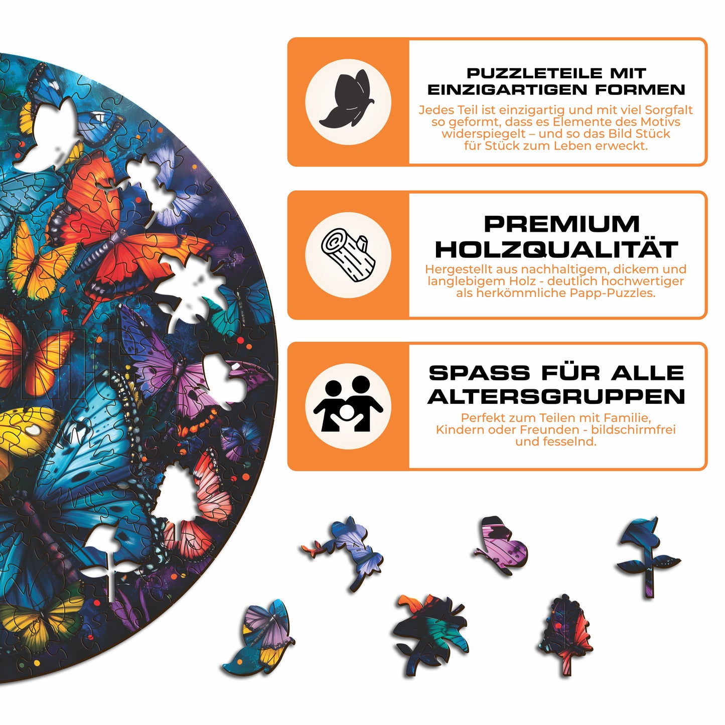 Magische Schmetterlinge - Holzpuzzle