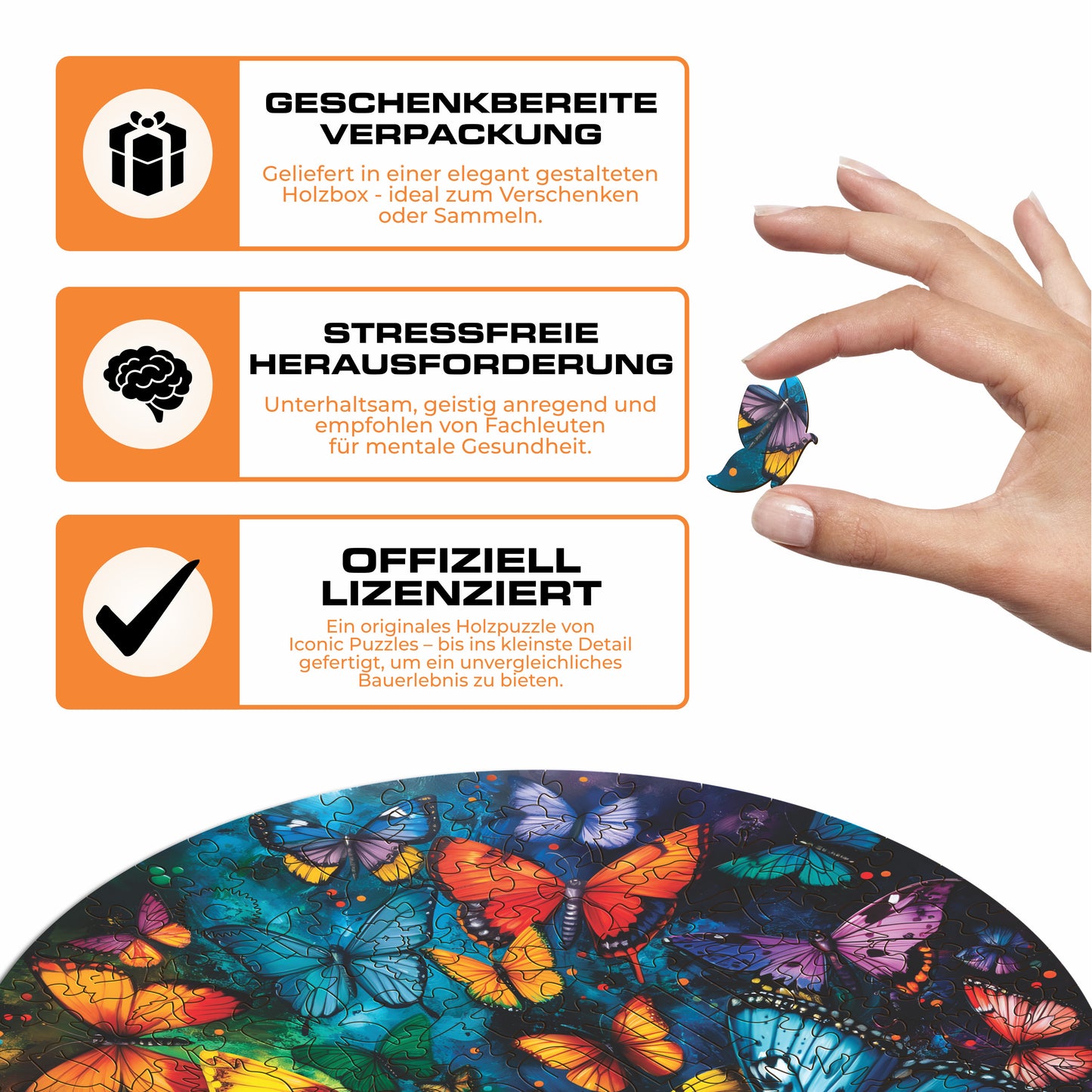 Magische Schmetterlinge - Holzpuzzle