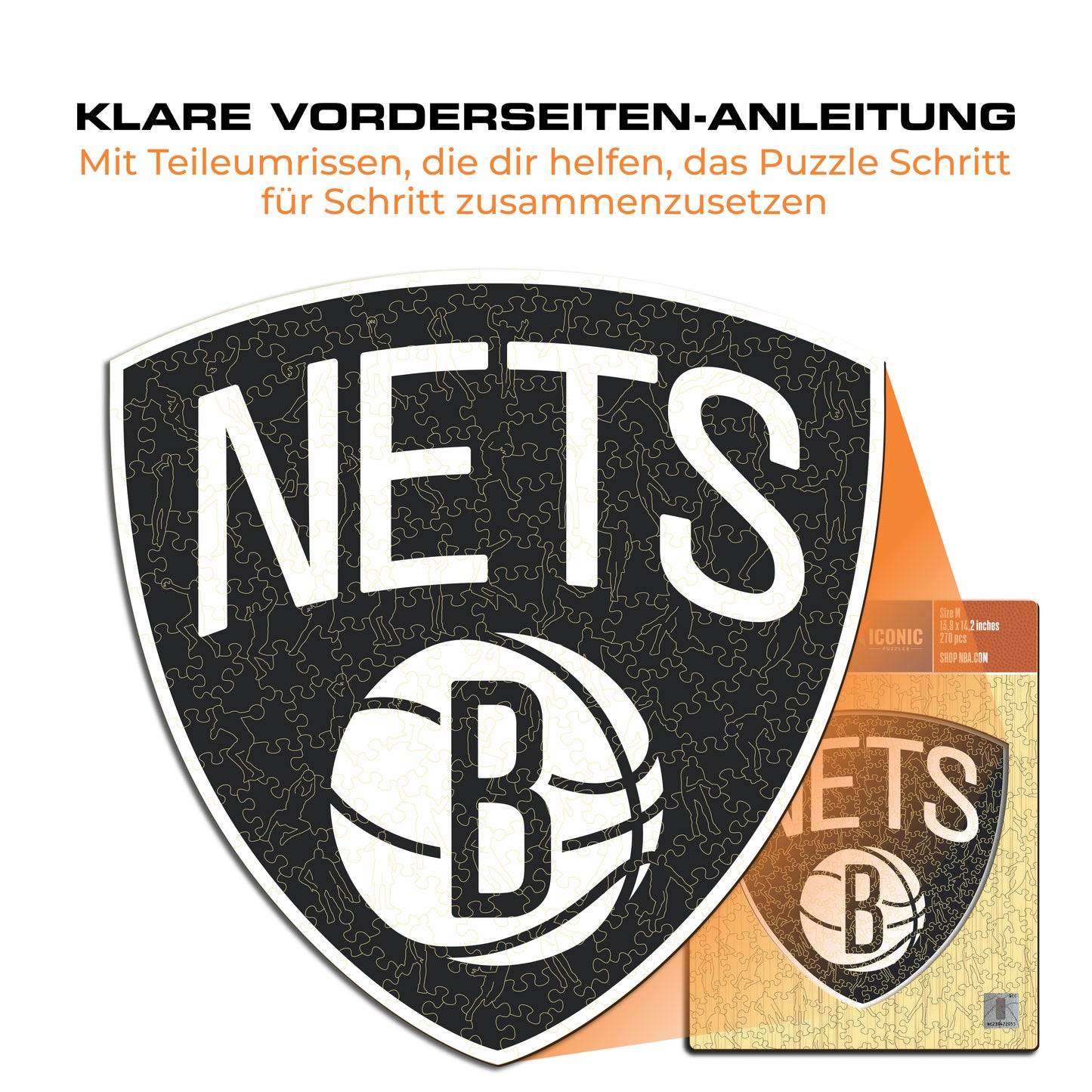 Brooklyn Nets™ Logo - Holzpuzzle