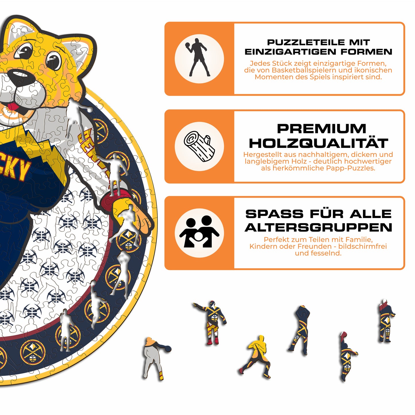 Denver Nuggets™ Maskottchen - Holzpuzzle