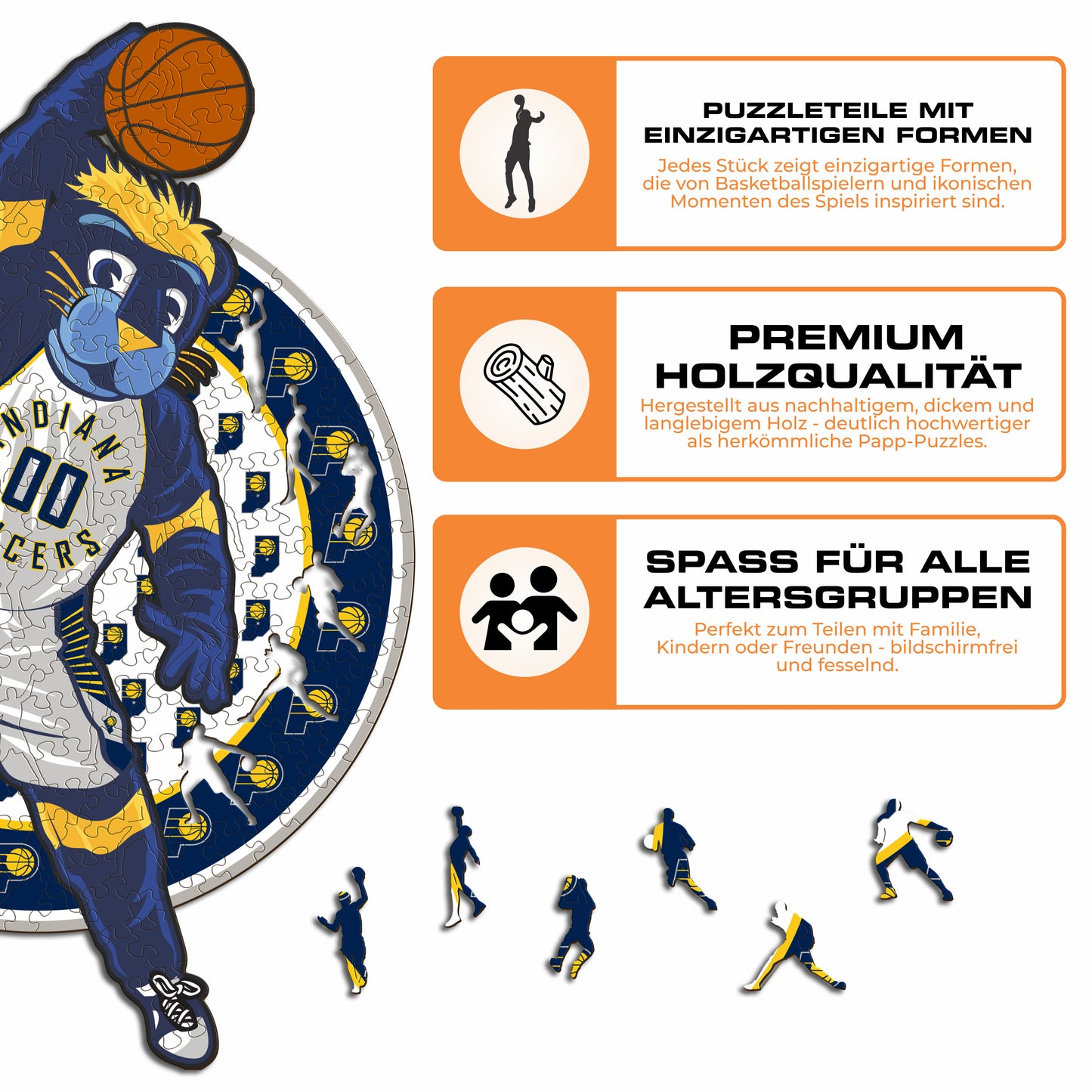 Indiana Pacers™ Maskottchen - Holzpuzzle