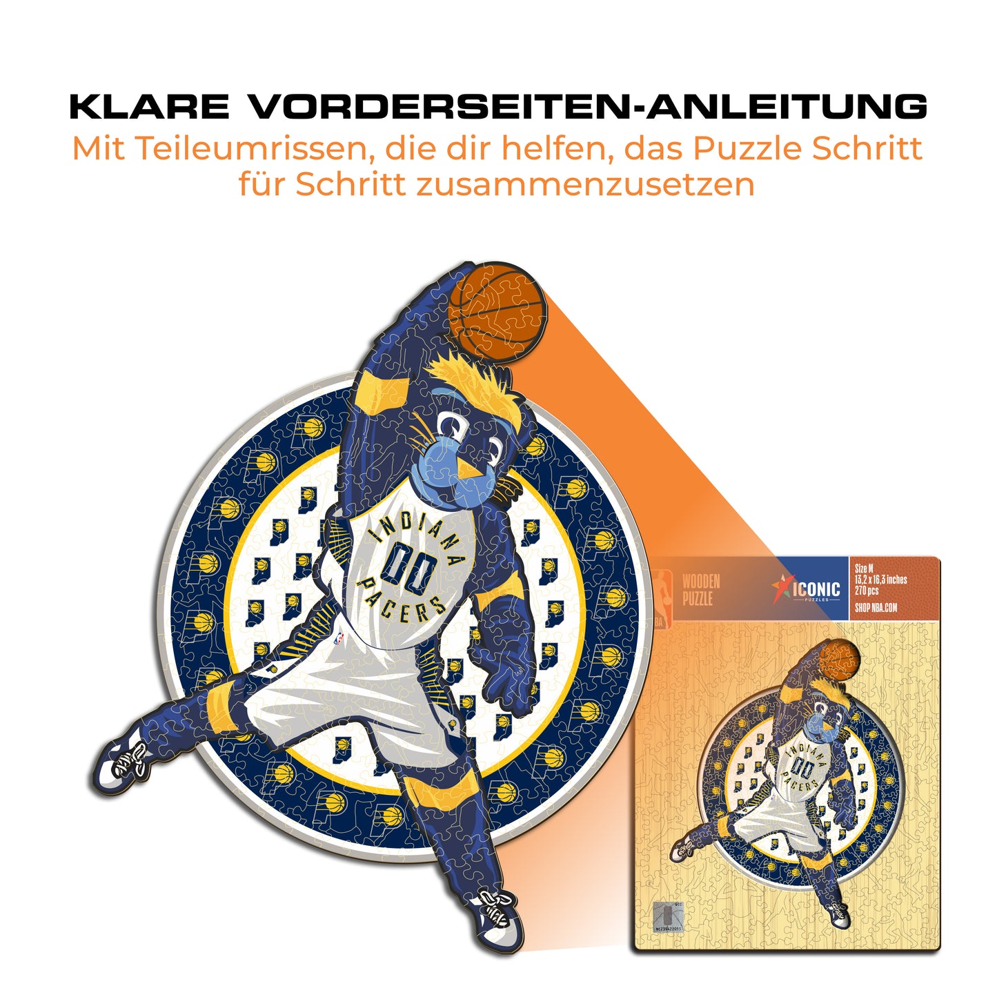 Indiana Pacers™ Maskottchen - Holzpuzzle