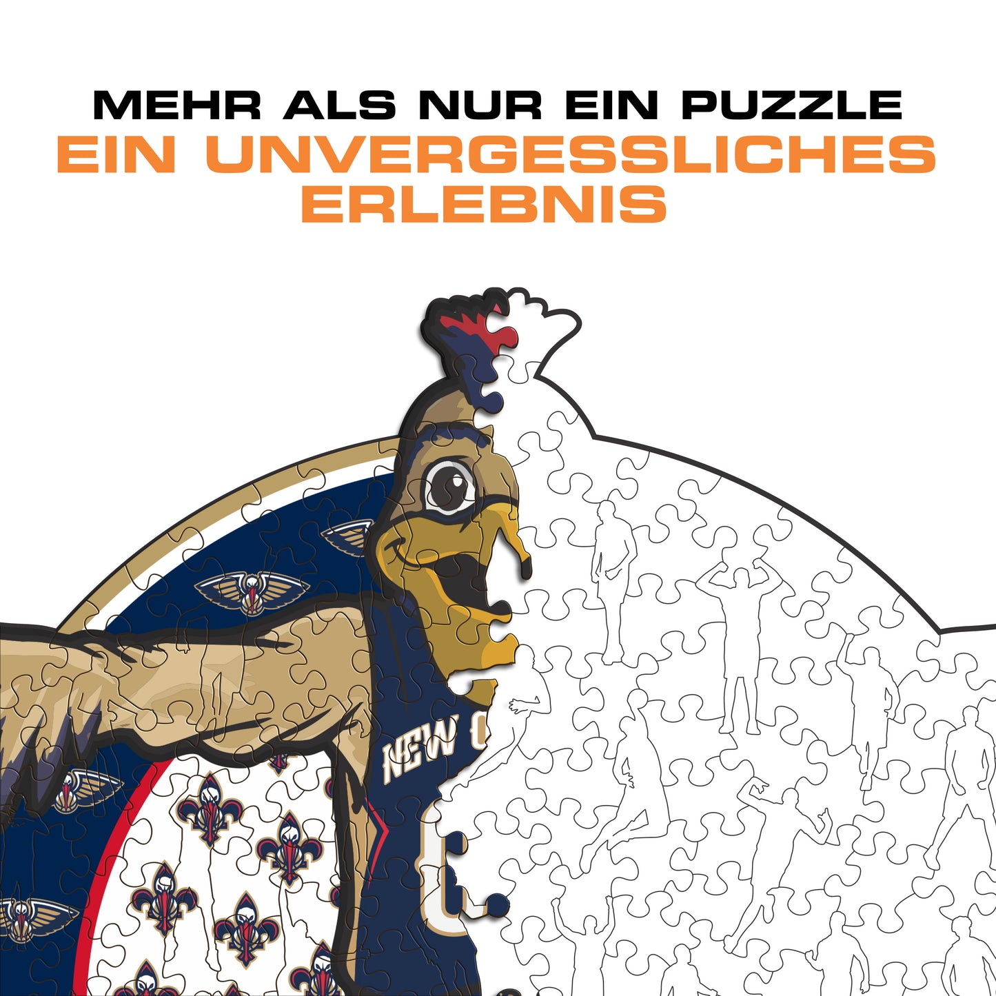 New Orleans Pelicans™ Maskottchen - Holzpuzzle