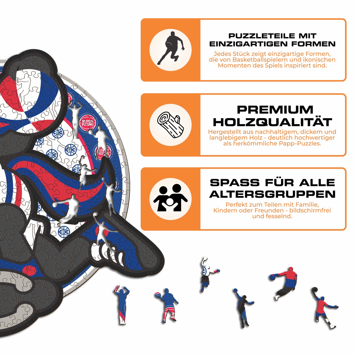 Detroit Pistons™ Maskottchen - Holzpuzzles