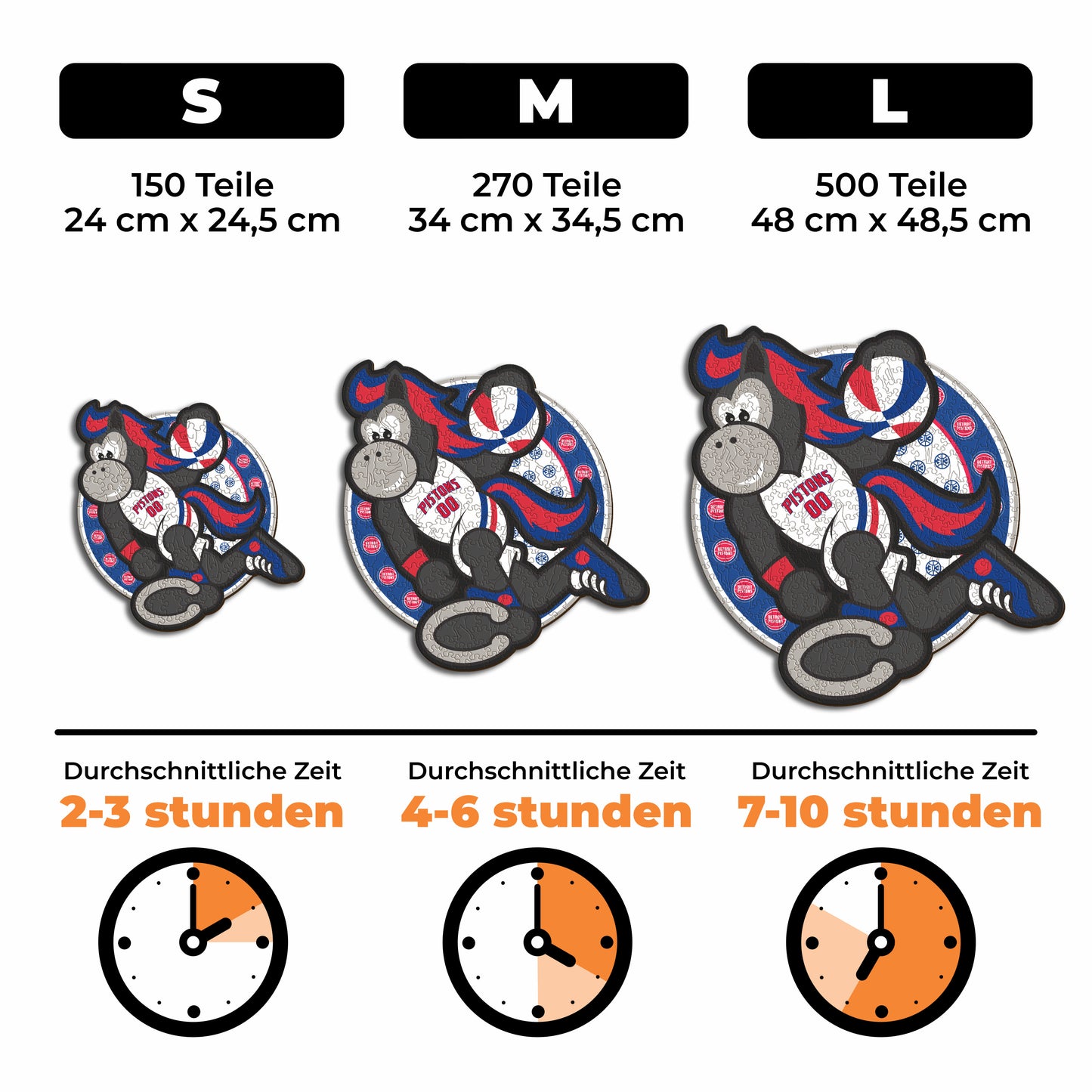 Detroit Pistons™ Maskottchen - Holzpuzzles