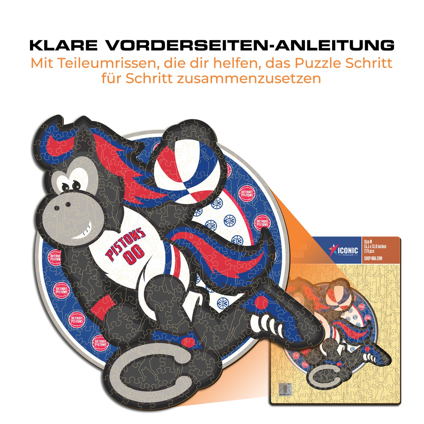 Detroit Pistons™ Maskottchen - Holzpuzzles
