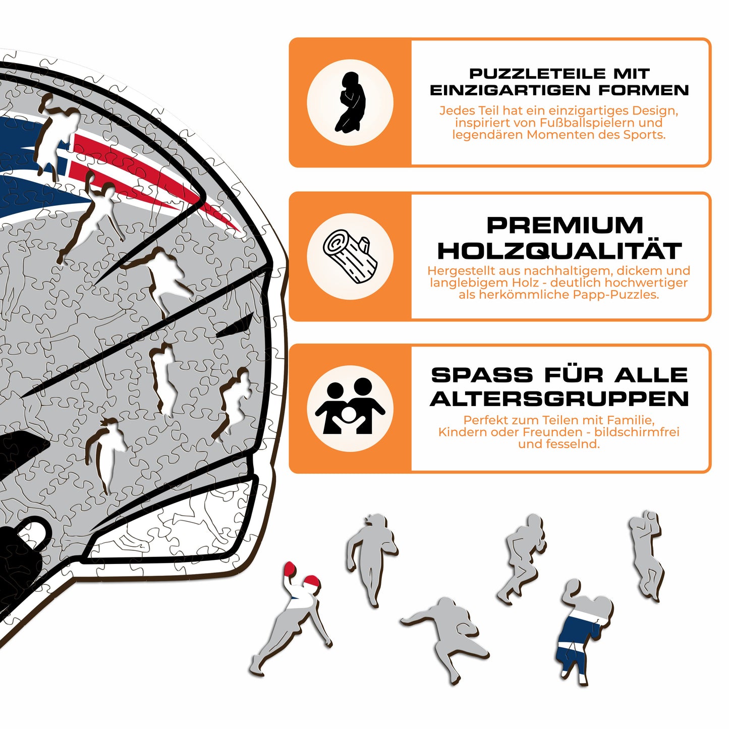New England Patriots™ Helm - Holzpuzzle