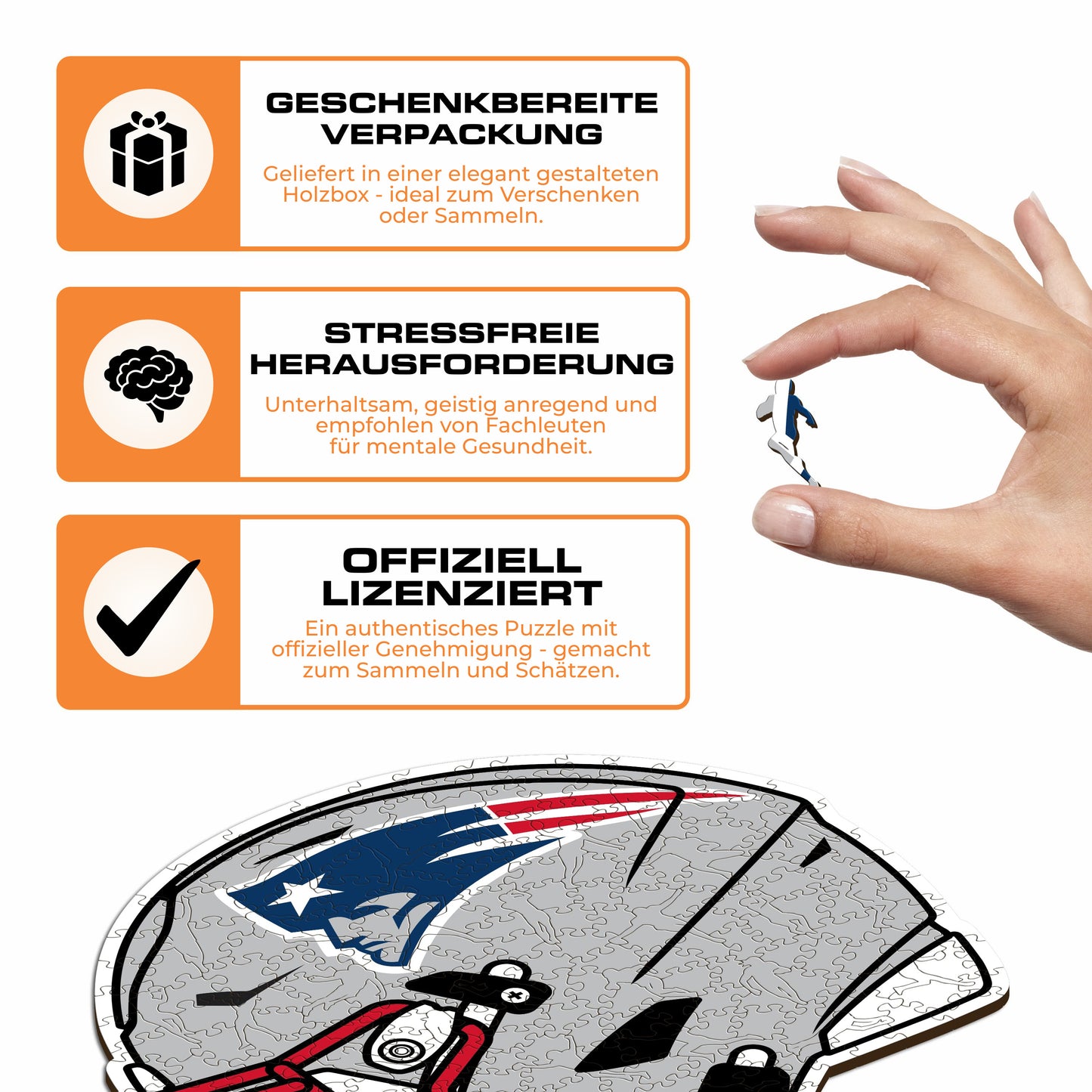 New England Patriots™ Helm - Holzpuzzle
