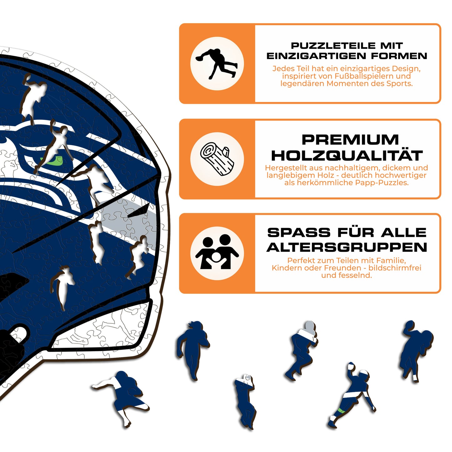 Seattle Seahawks™ Helm - Holzpuzzle