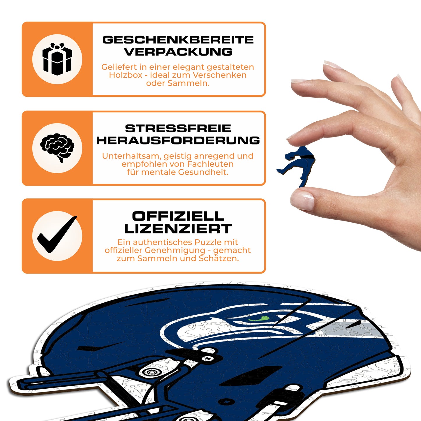 Seattle Seahawks™ Helm - Holzpuzzle