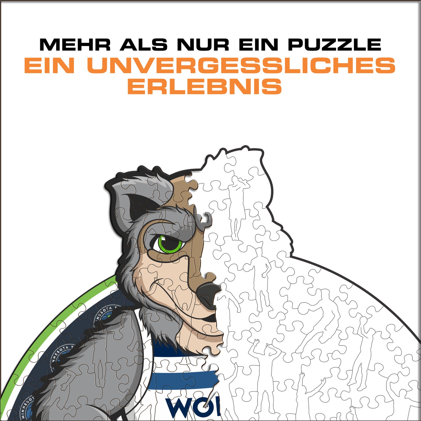 Minnesota Timberwolves™ Maskottchen - Holzpuzzle