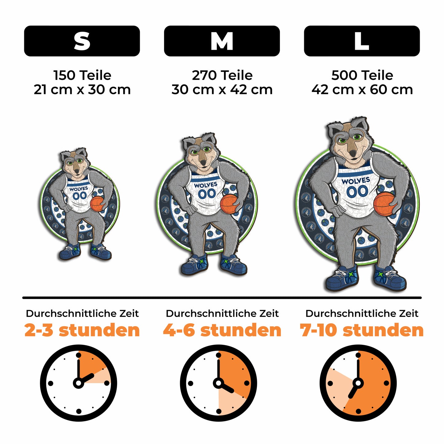Minnesota Timberwolves™ Maskottchen - Holzpuzzle