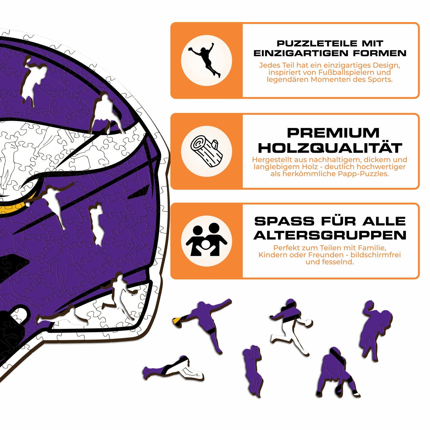 Minnesota Vikings™ Helmet - Holzpuzzle