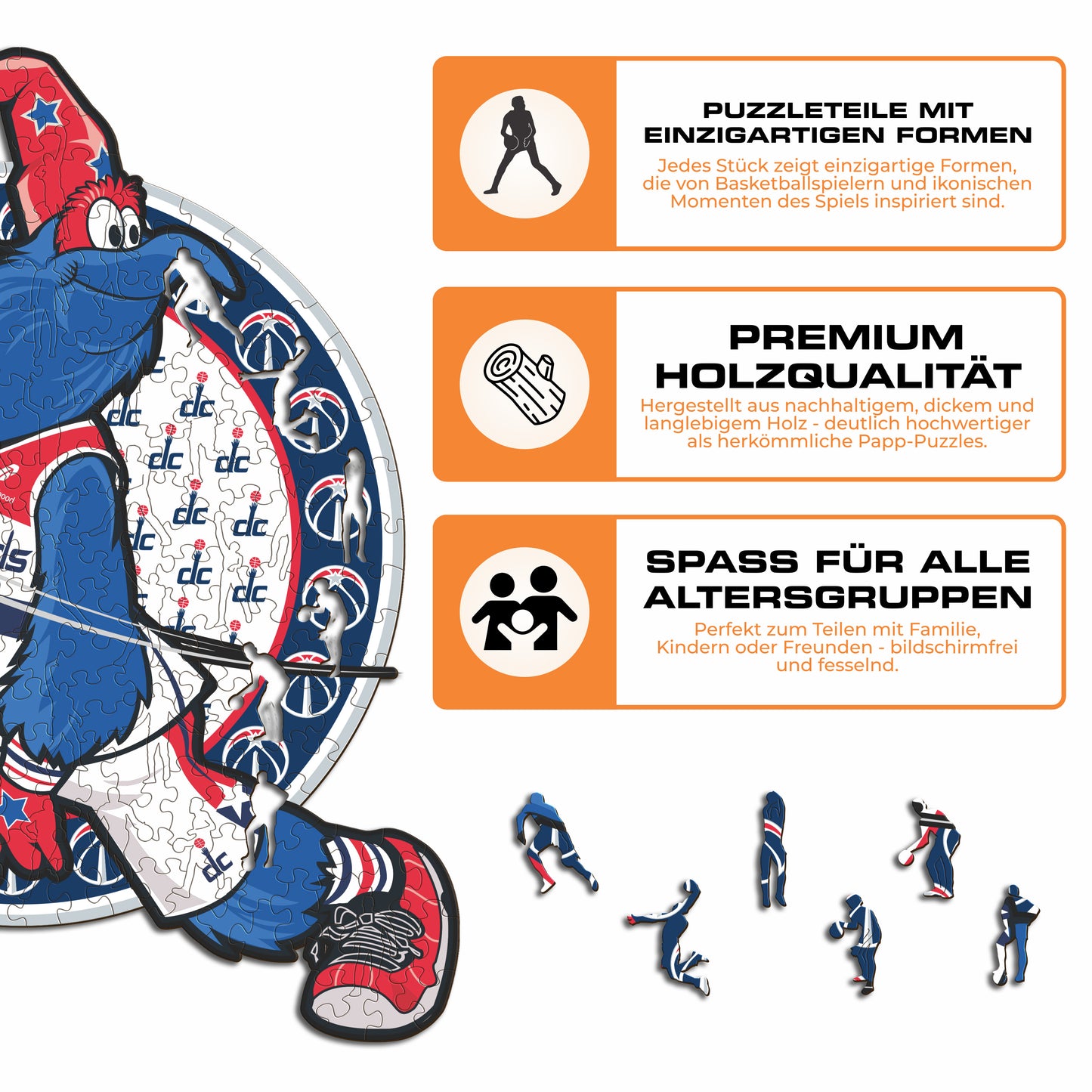 Washington Wizards™ Maskottchen - Holzpuzzle