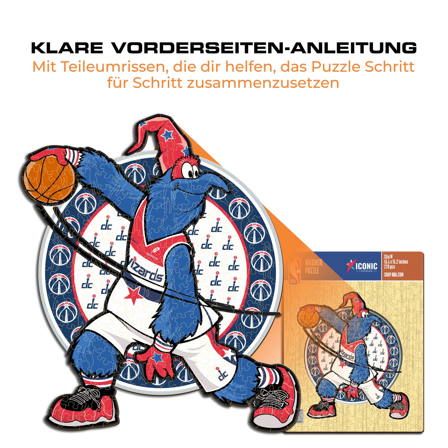 Washington Wizards™ Maskottchen - Holzpuzzle
