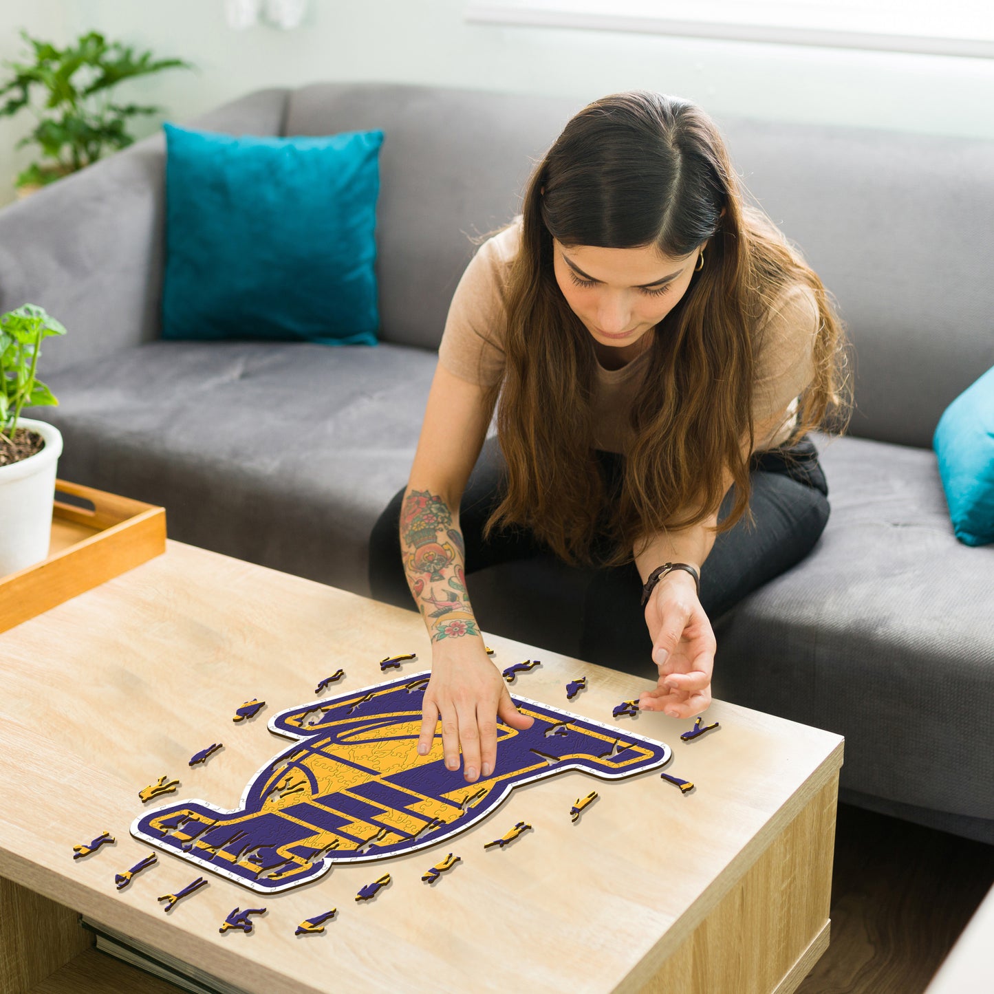 Los Angeles Lakers™ Logo - Holzpuzzle