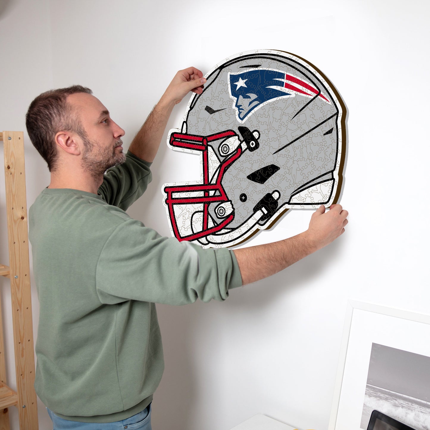 New England Patriots™ Helm - Holzpuzzle