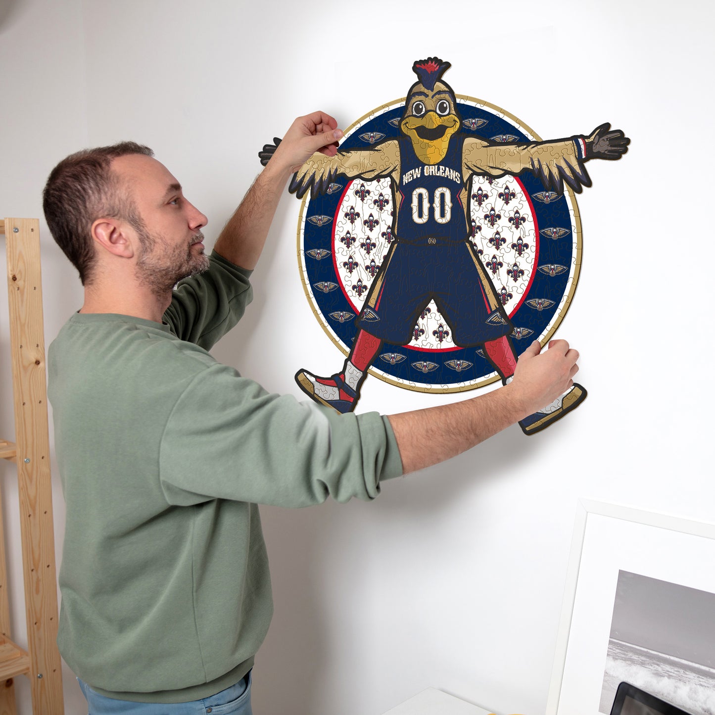 New Orleans Pelicans™ Maskottchen - Holzpuzzle