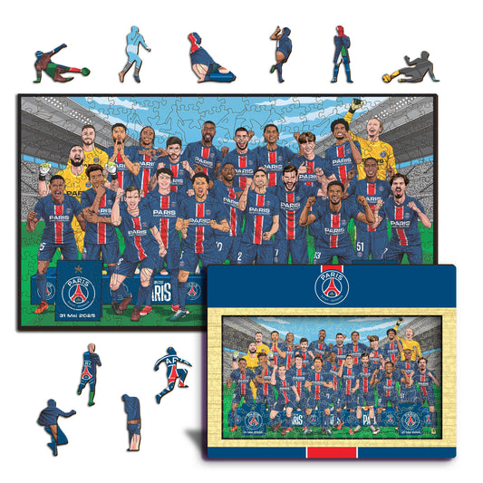 PSG FC® Mannschaft 2024/25 ‚Triple-Sieger‘ – Holzpuzzle