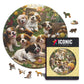 Welpen im Garten - Holzpuzzle