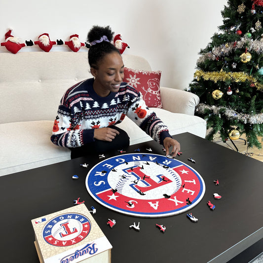 Texas Rangers™ Logo - Holzpuzzle