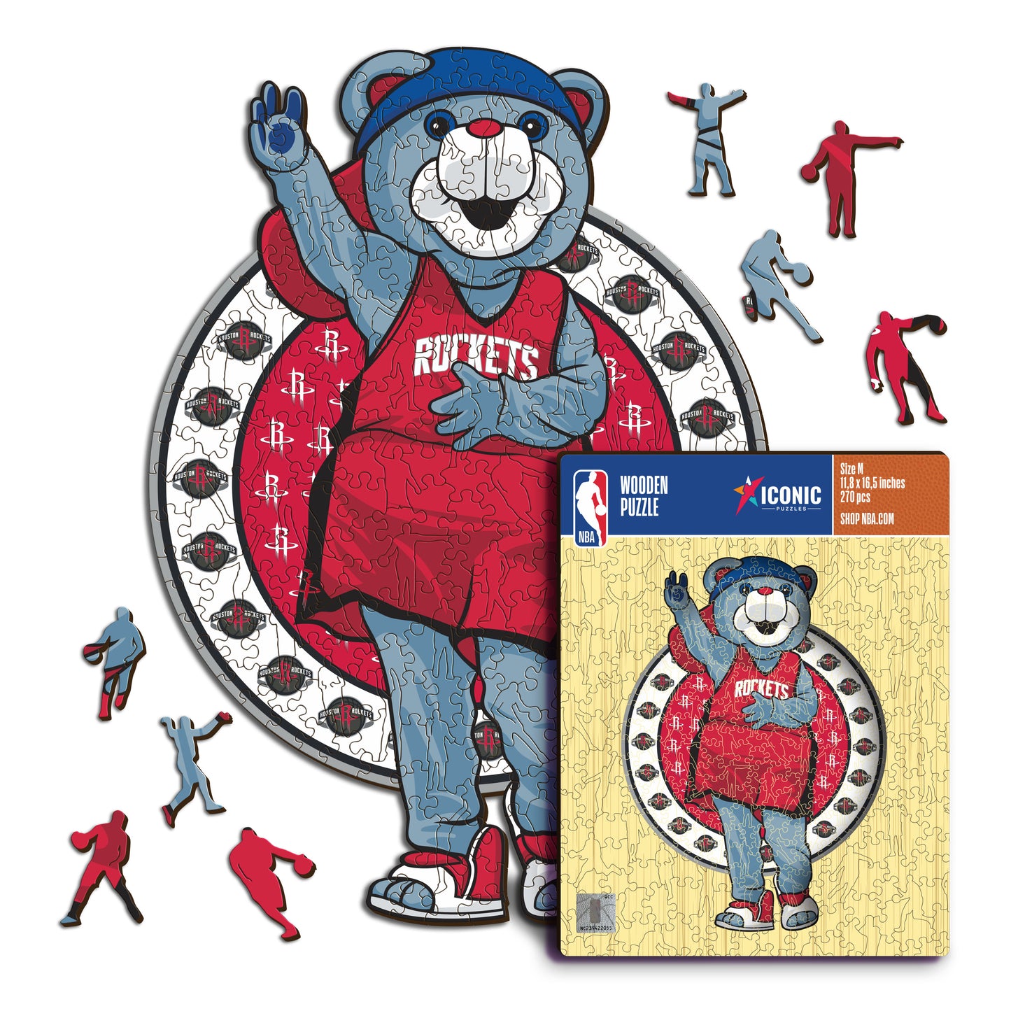 Houston Rockets™ Maskottchen - Holzpuzzle