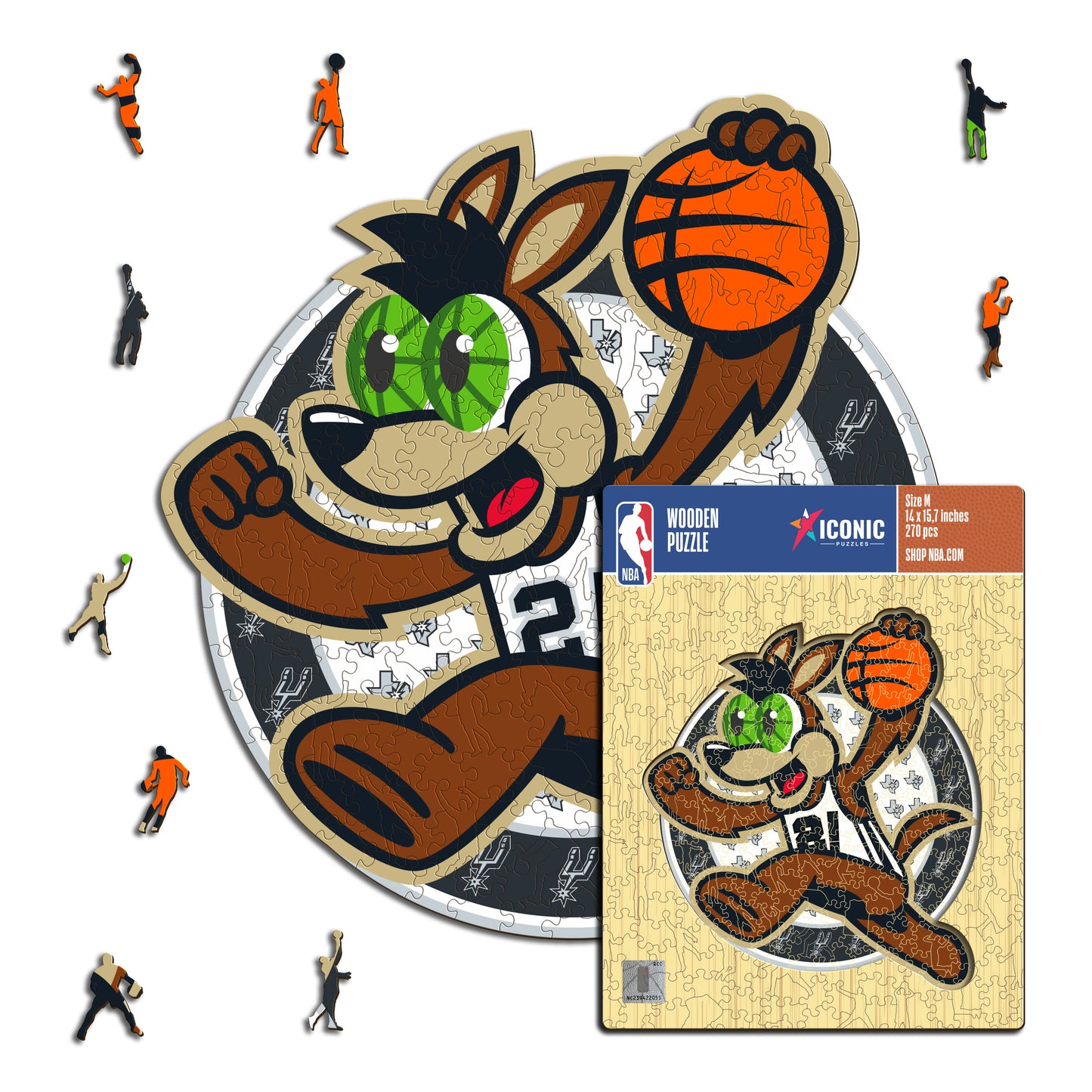San Antonio Spurs™ Maskottchen - Holzpuzzle