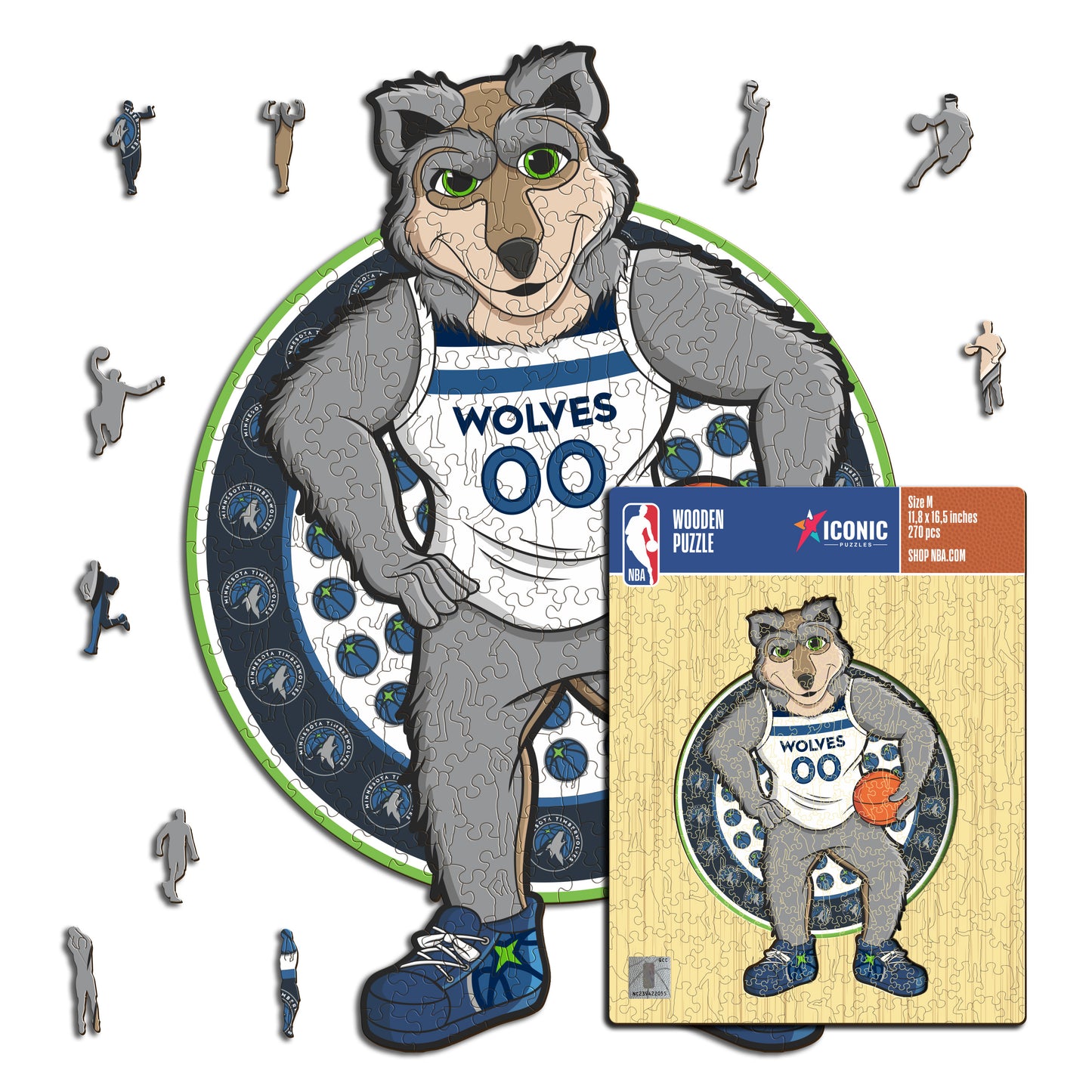 Minnesota Timberwolves™ Maskottchen - Holzpuzzle