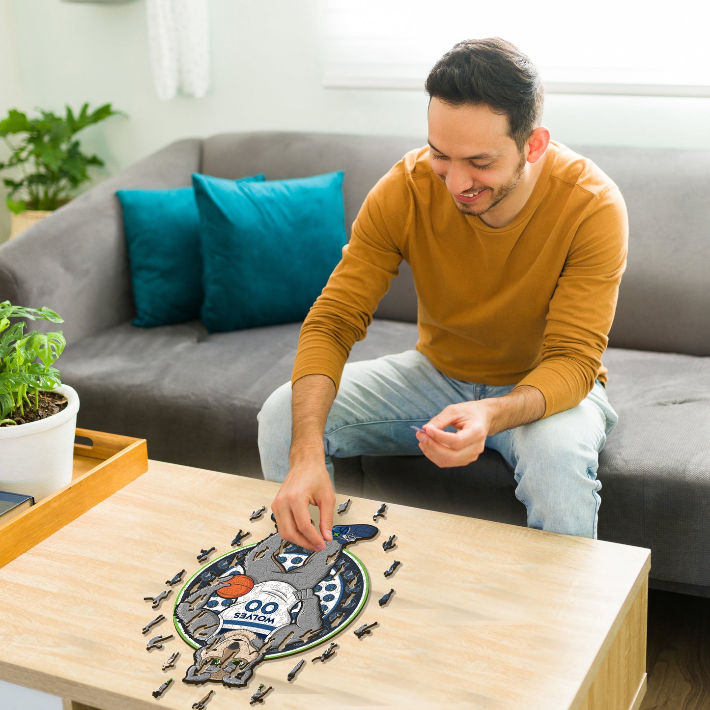 Minnesota Timberwolves™ Maskottchen - Holzpuzzle