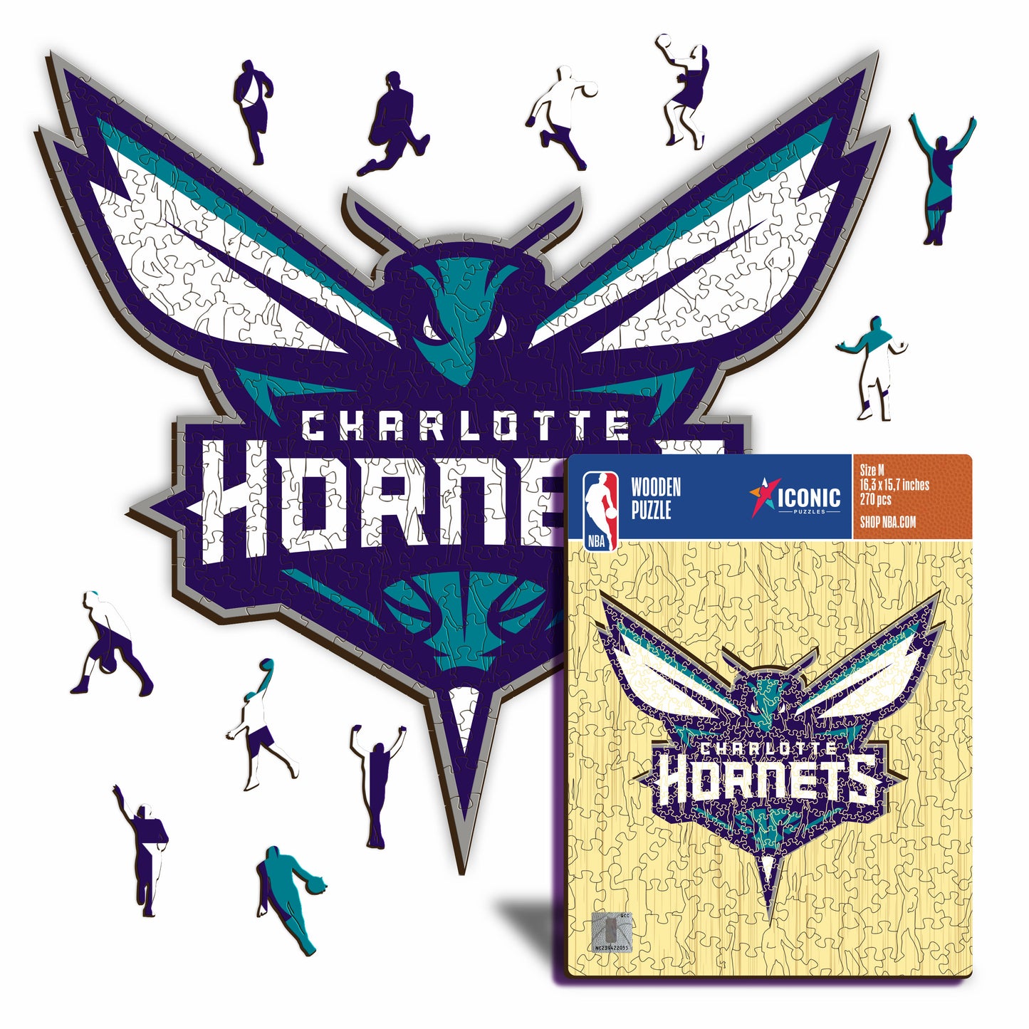Charlotte Hornets™ Logo - Holzpuzzle